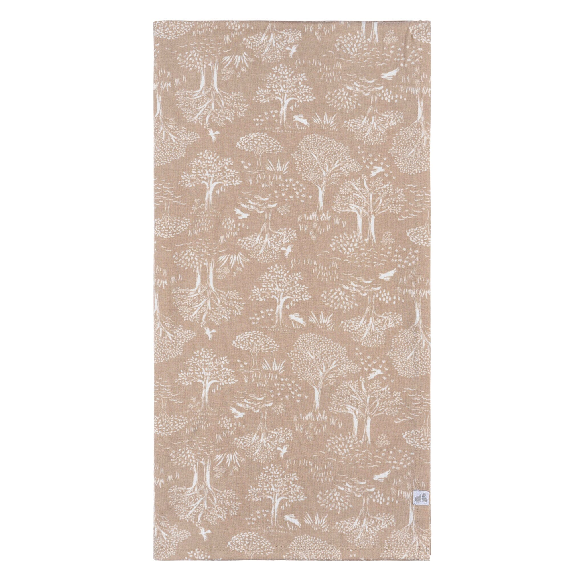 2-Piece Baby Neutral Ivory Tan Forest Swaddle Blanket & Hat Set Gerber® 