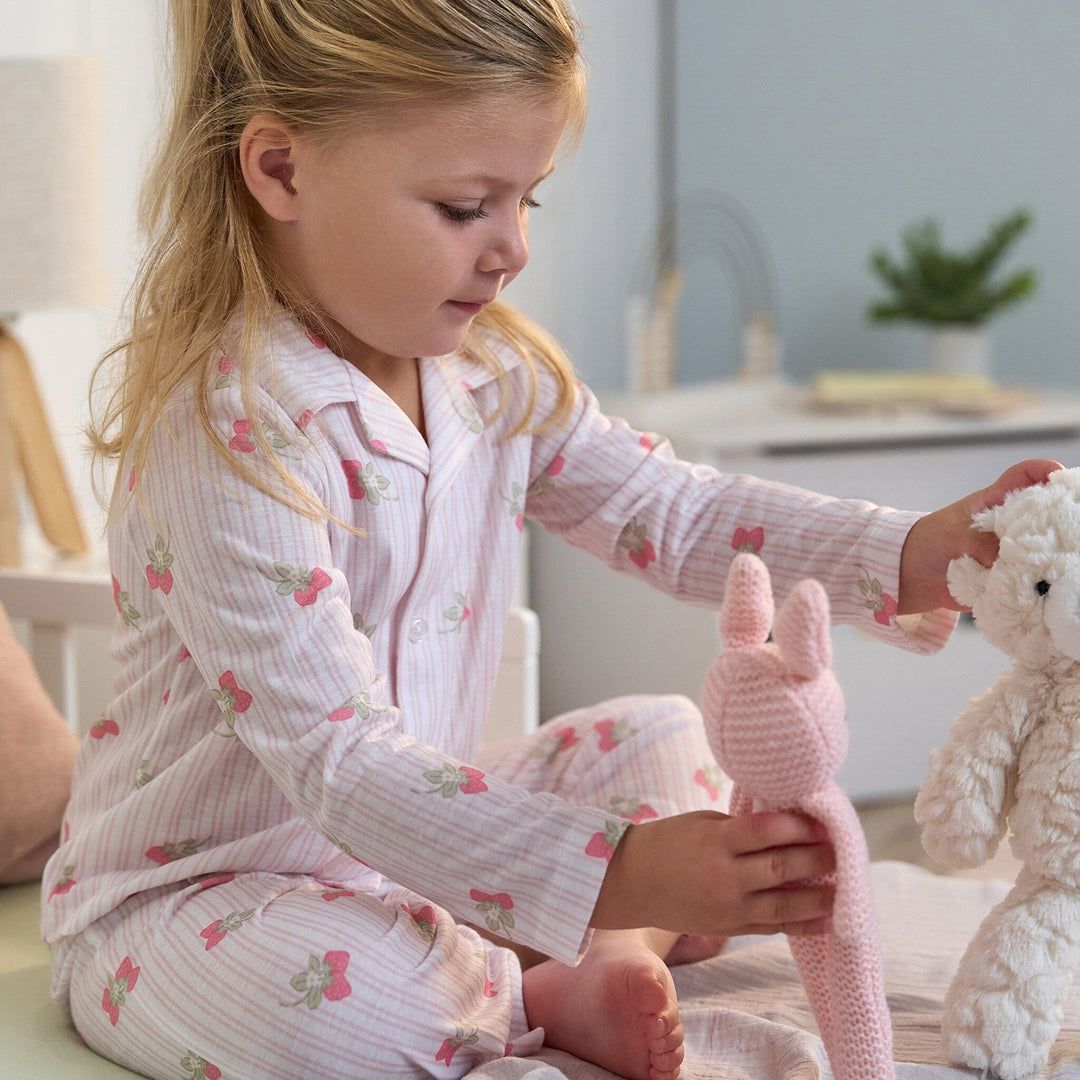 2-Piece Infant Toddler Girls Berries Button Up Pajama Set