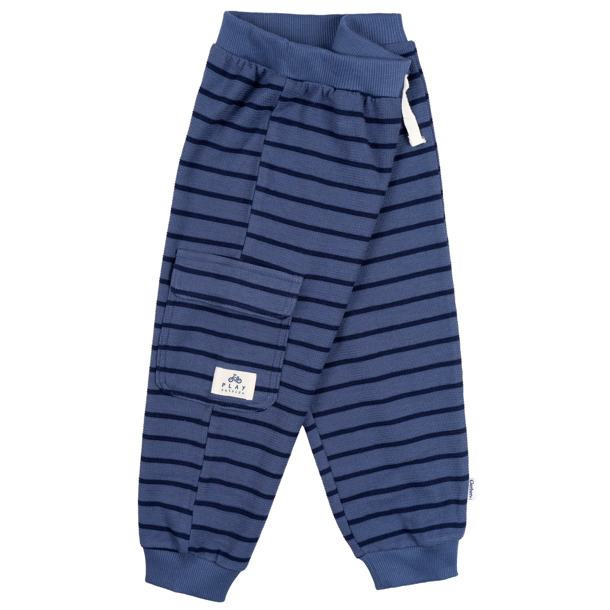 2-Piece Toddler Boys Blue Stripe Long Sleeve Top & Jogger Set