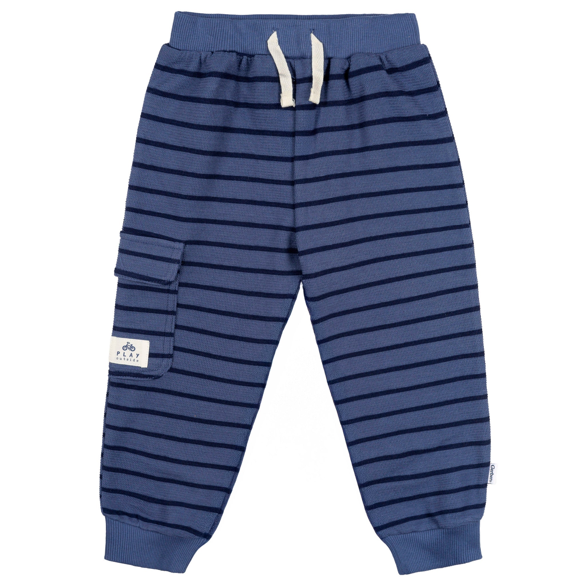 2-Piece Toddler Boys Blue Stripe Long Sleeve Top & Jogger Set