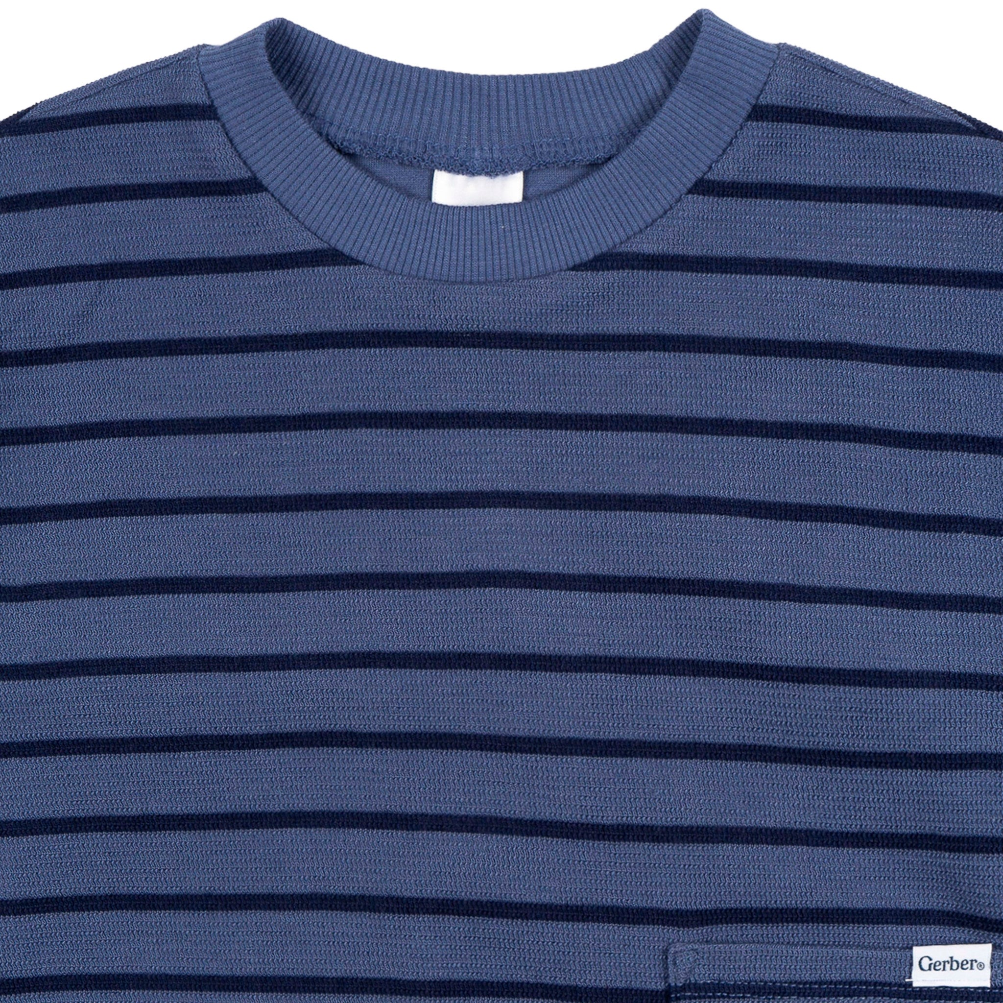 2-Piece Toddler Boys Blue Stripe Long Sleeve Top & Jogger Set