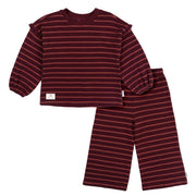2-Piece Toddler Girls Fig Stripe Long Sleeve Top & Wide Leg Pant Set outfits Gerber® 