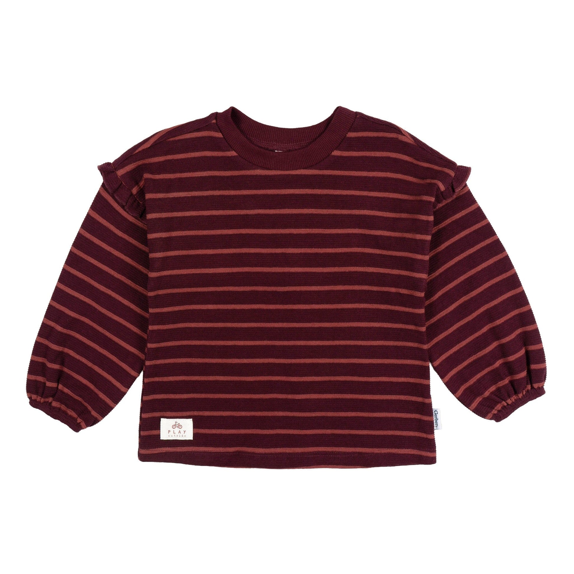 2-Piece Toddler Girls Fig Stripe Long Sleeve Top & Wide Leg Pant Set outfits Gerber® 