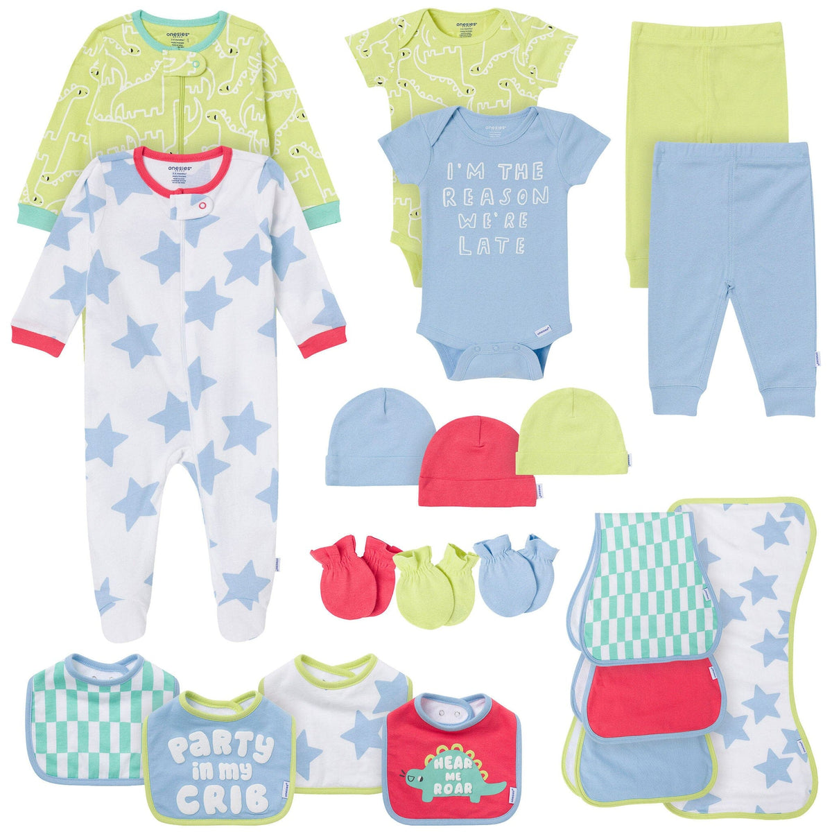 20-Piece Baby Boys I'M The Reason We'Re Late Layette outfits Onesies® Brand 