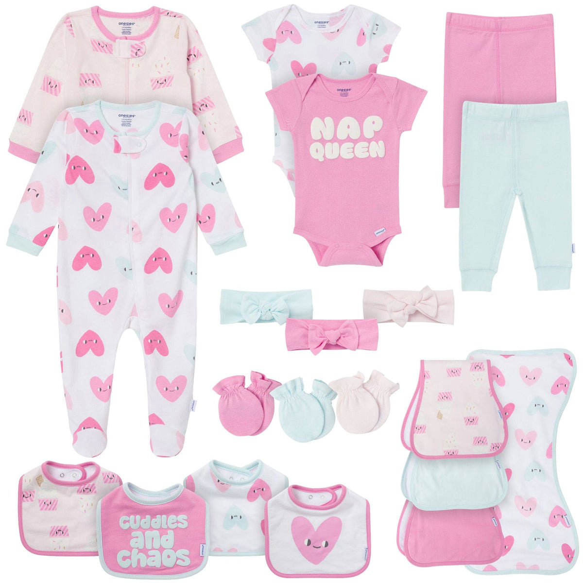 20-Piece Baby Girls Sweet Treat Layette outfits Onesies® Brand 