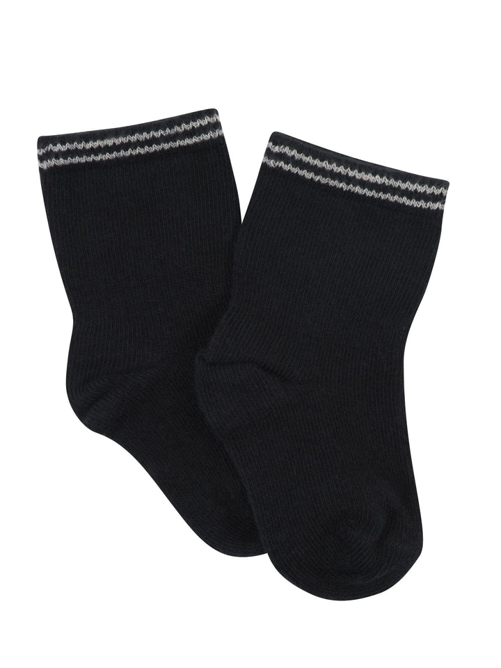 8-Pack Baby Boys Black & Taupe Stripes Wiggle-Proof™ Socks