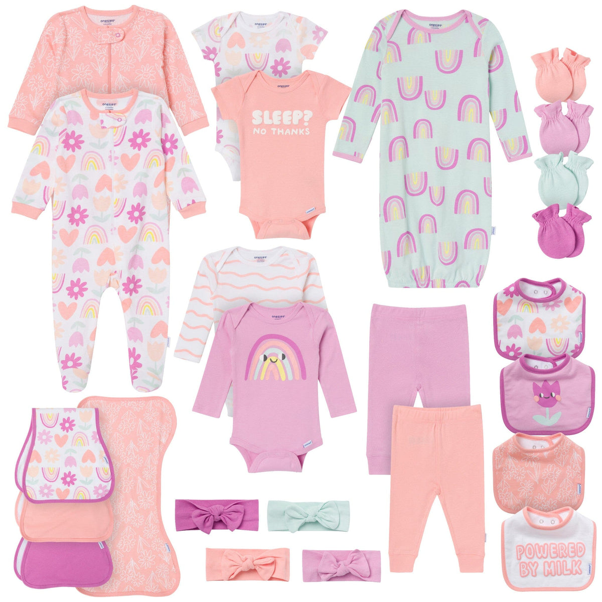 25-Piece Baby Girls Rainbow Layette Outfits & Sets Gerber® 
