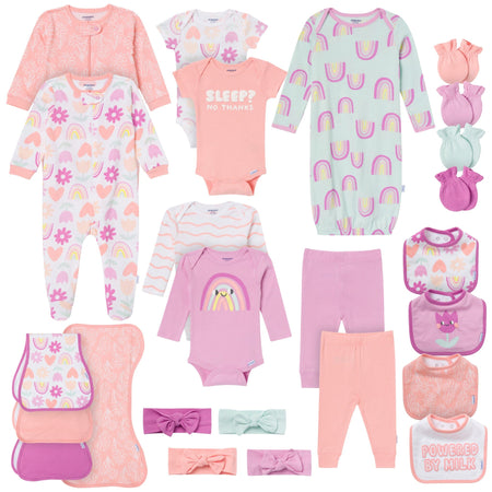 25-Piece Baby Girls Rainbow Layette