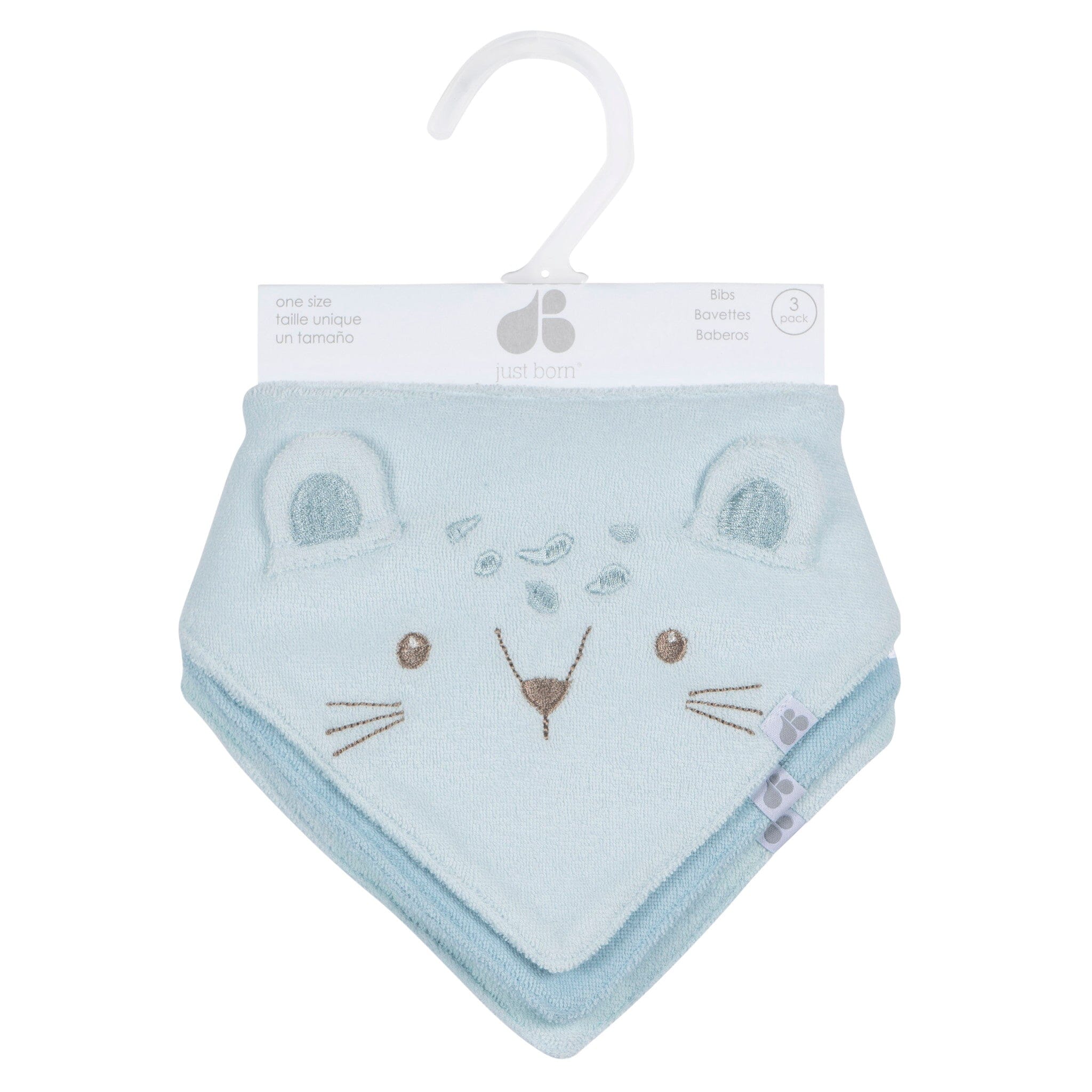 3-Pack Baby Boys Blue Bandana Bib bibs Just Born® 