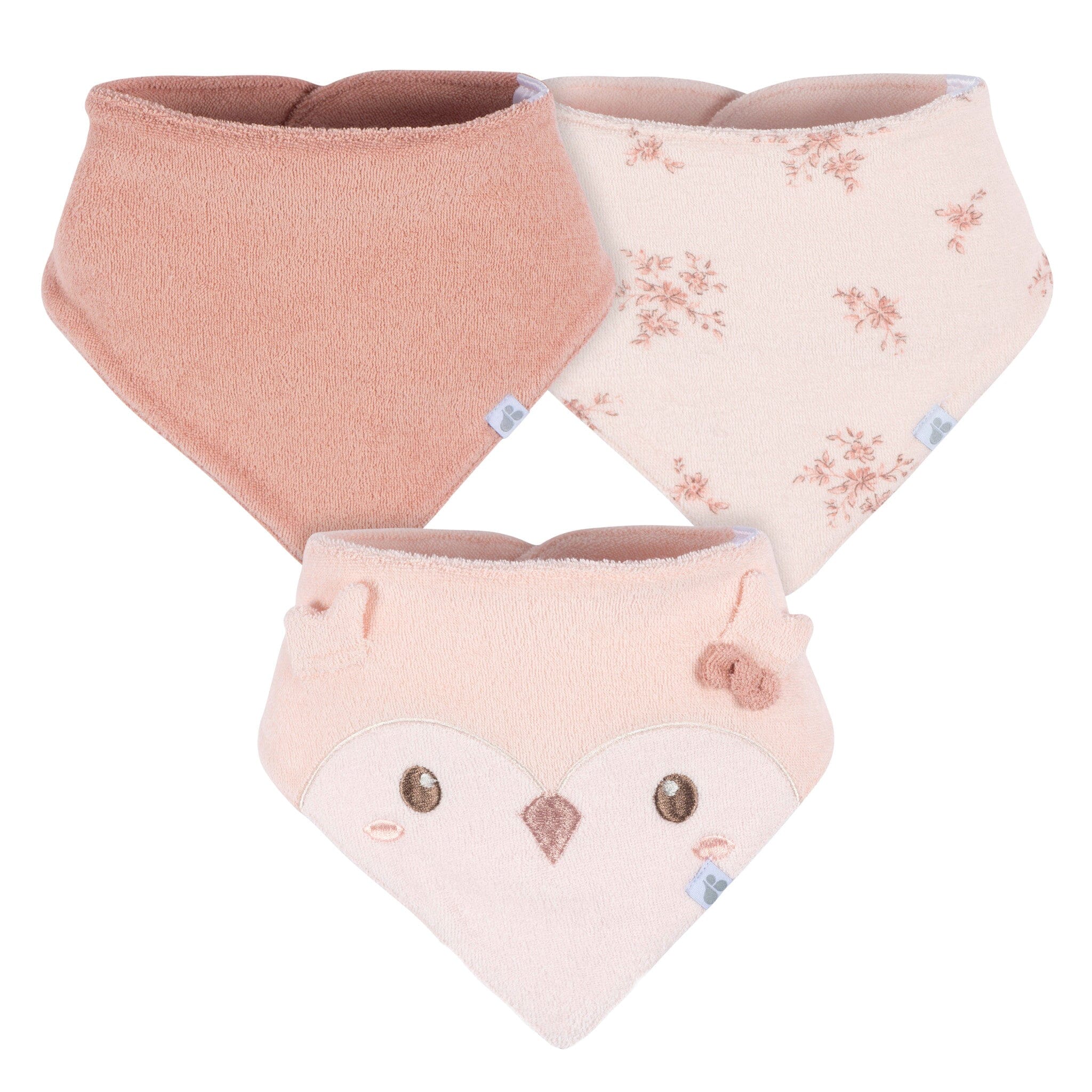 3-Pack Baby Girls Pink Bandana Bib bibs Just Born® 