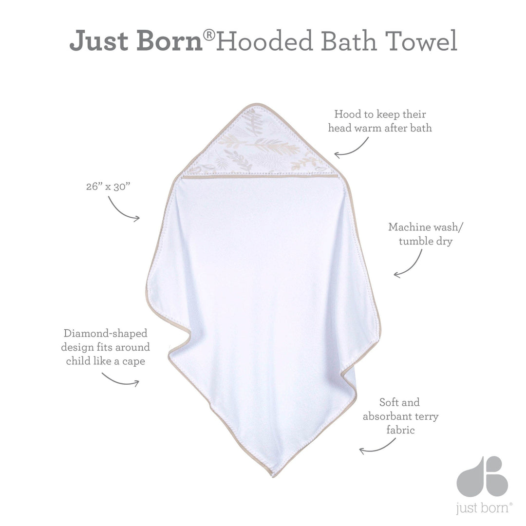 3-Pack Baby Neutral Natural Foliage Hooded Towels