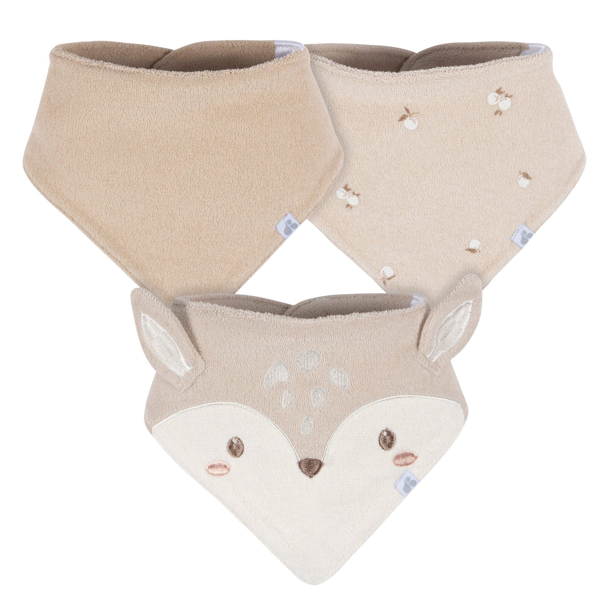 3-Pack Baby Neutral Tan Bandana Bib bibs Just Born® 