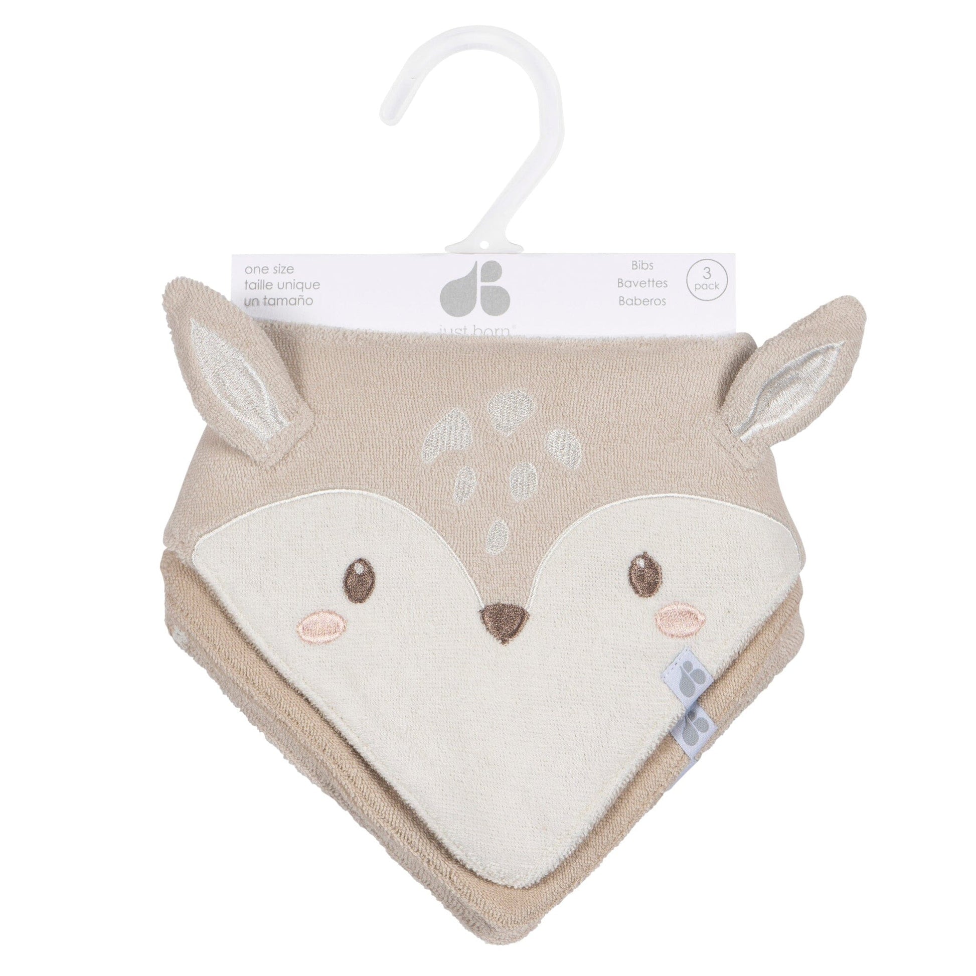 3-Pack Baby Neutral Tan Bandana Bib bibs Just Born® 