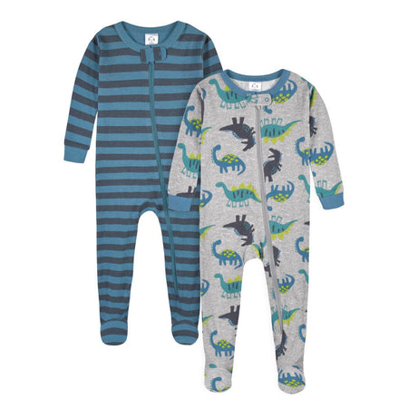 4-Pack Baby & Toddler Boys Dino & Artic Animals Snug Fit Footed Cotton Pajamas