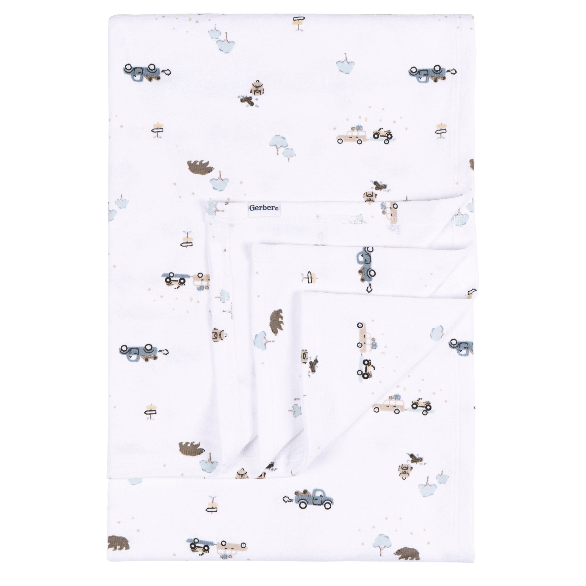 3-Piece Baby Boys Road Trip Footless Pajamas, Swaddle, and Cap Bundle sleepwear Gerber® 