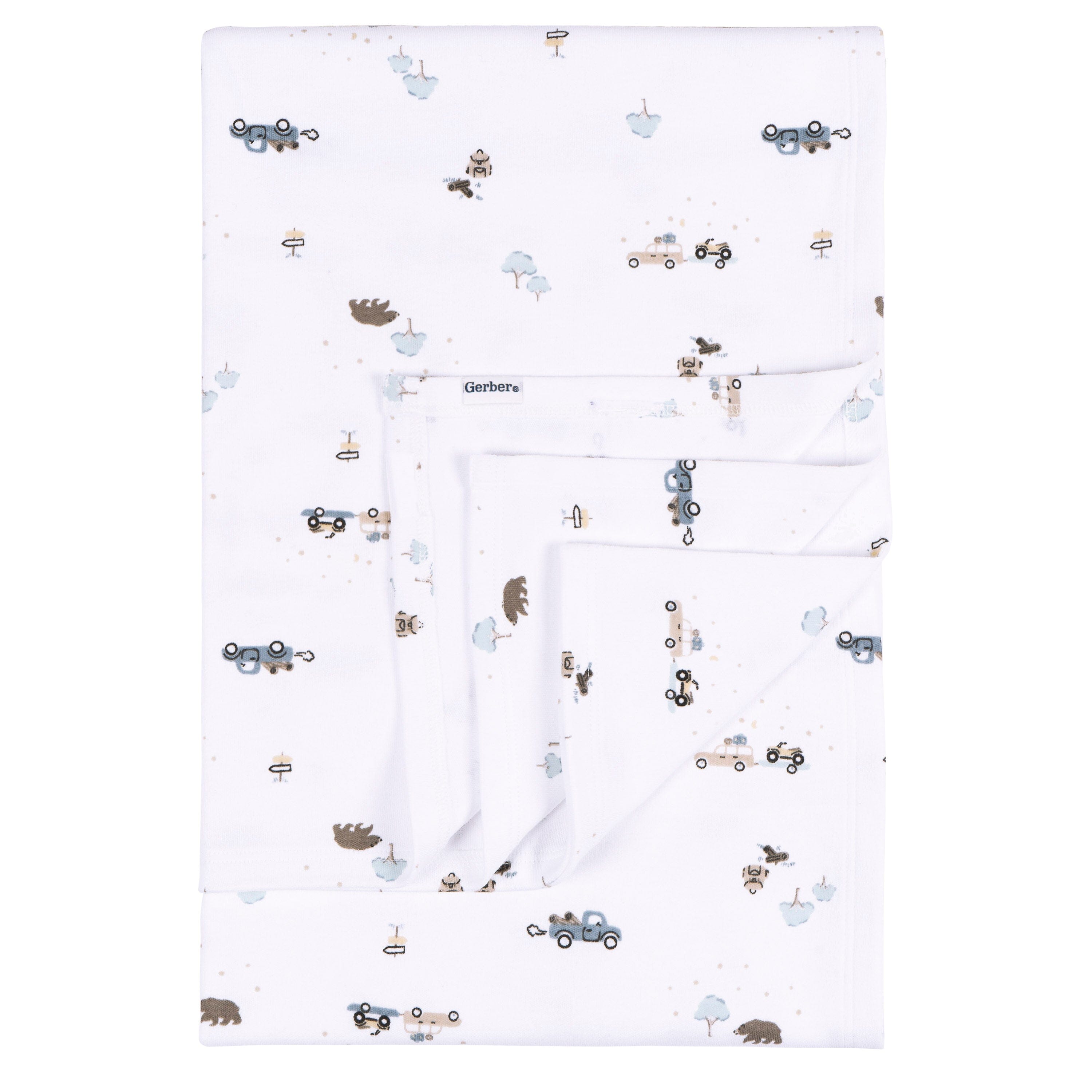 3-Piece Baby Boys Road Trip Footless Pajamas, Swaddle, and Cap Bundle sleepwear Gerber® 