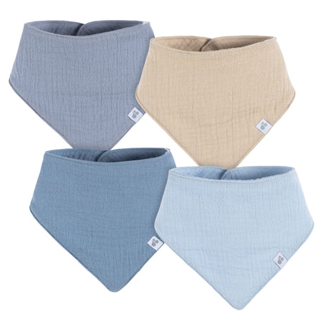 4-Pack Baby Boys Blue Multi Bandana Bibs