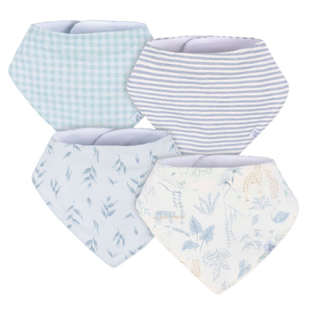4-Pack Baby Boys Multi Blues Bandana Bibs
