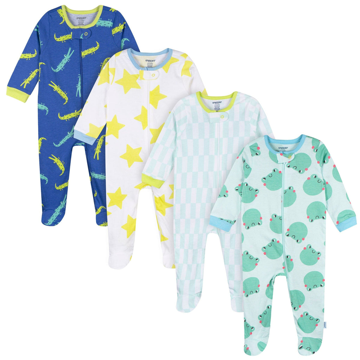 4-Pack Baby Boys Frogs Sleep 'N Play Sleepwear Gerber® 