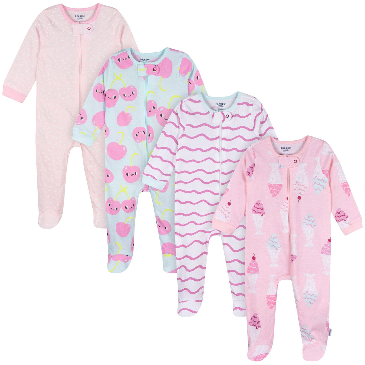4-Pack Baby Girls Dessert Sleep 'N Play Sleepwear Gerber® 