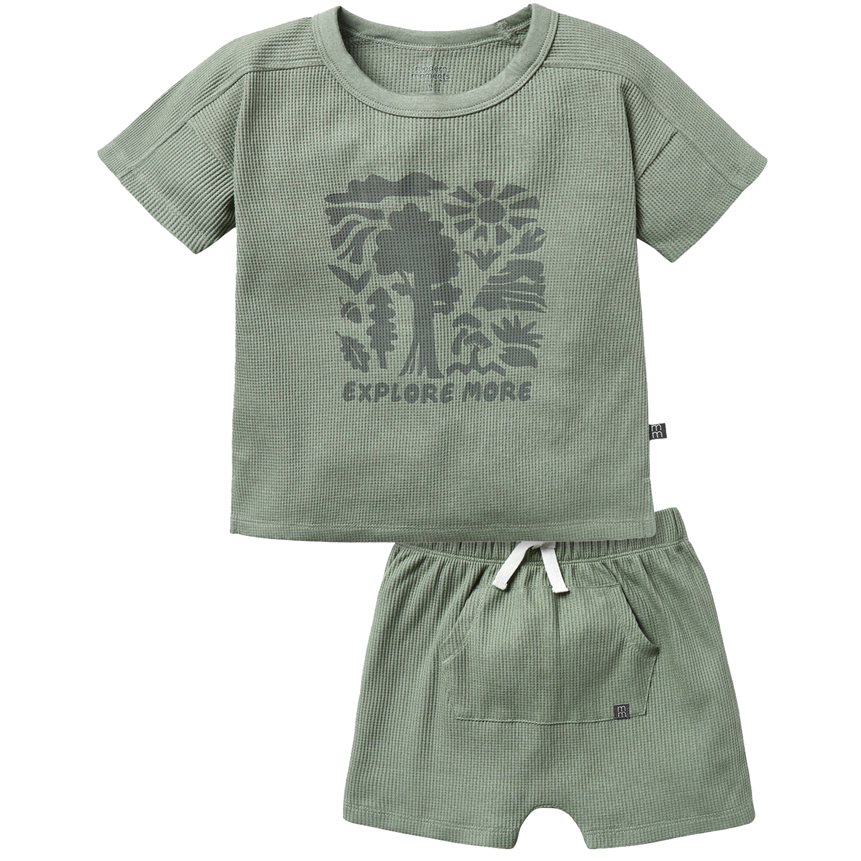 2-Piece Infant & Toddler Boys Explore More T-Shirt & Green Harem Shorts Bundle outfits-doorbusters modern moments™ by Gerber® 