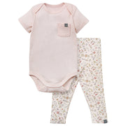 2-Piece Baby Girls Light Rose Short Sleeve Bodysuit & Spring Rose Pants Set outfits-doorbusters modern moments™ by Gerber® 