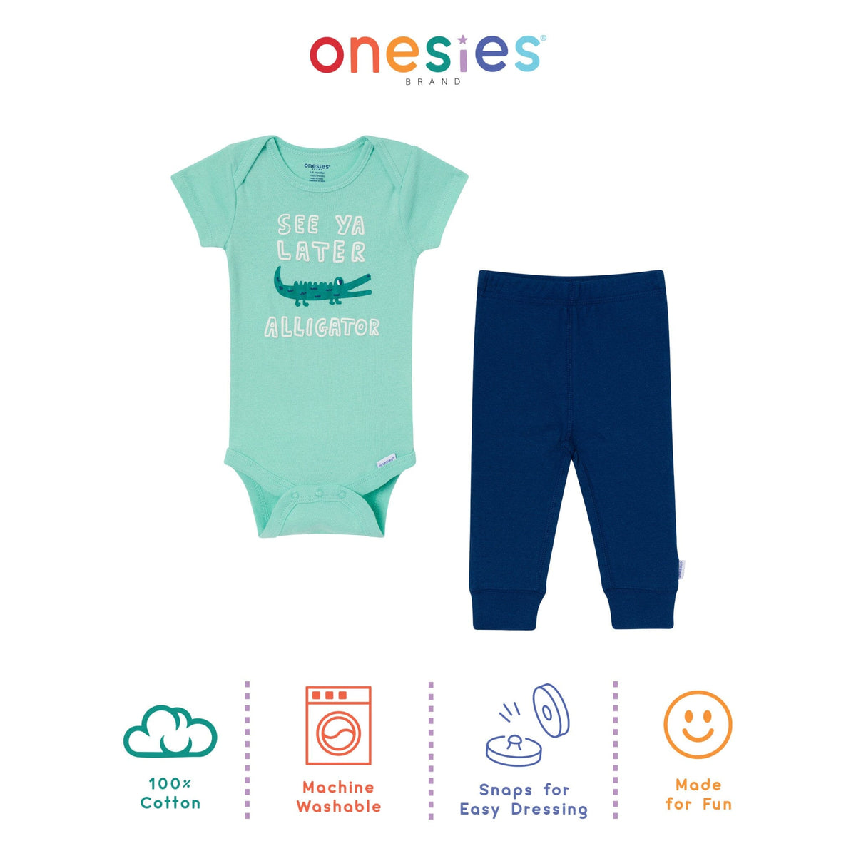6-Piece Baby Boys Alligator Bodysuit & Active Pant Set Outfits & Sets Gerber® 