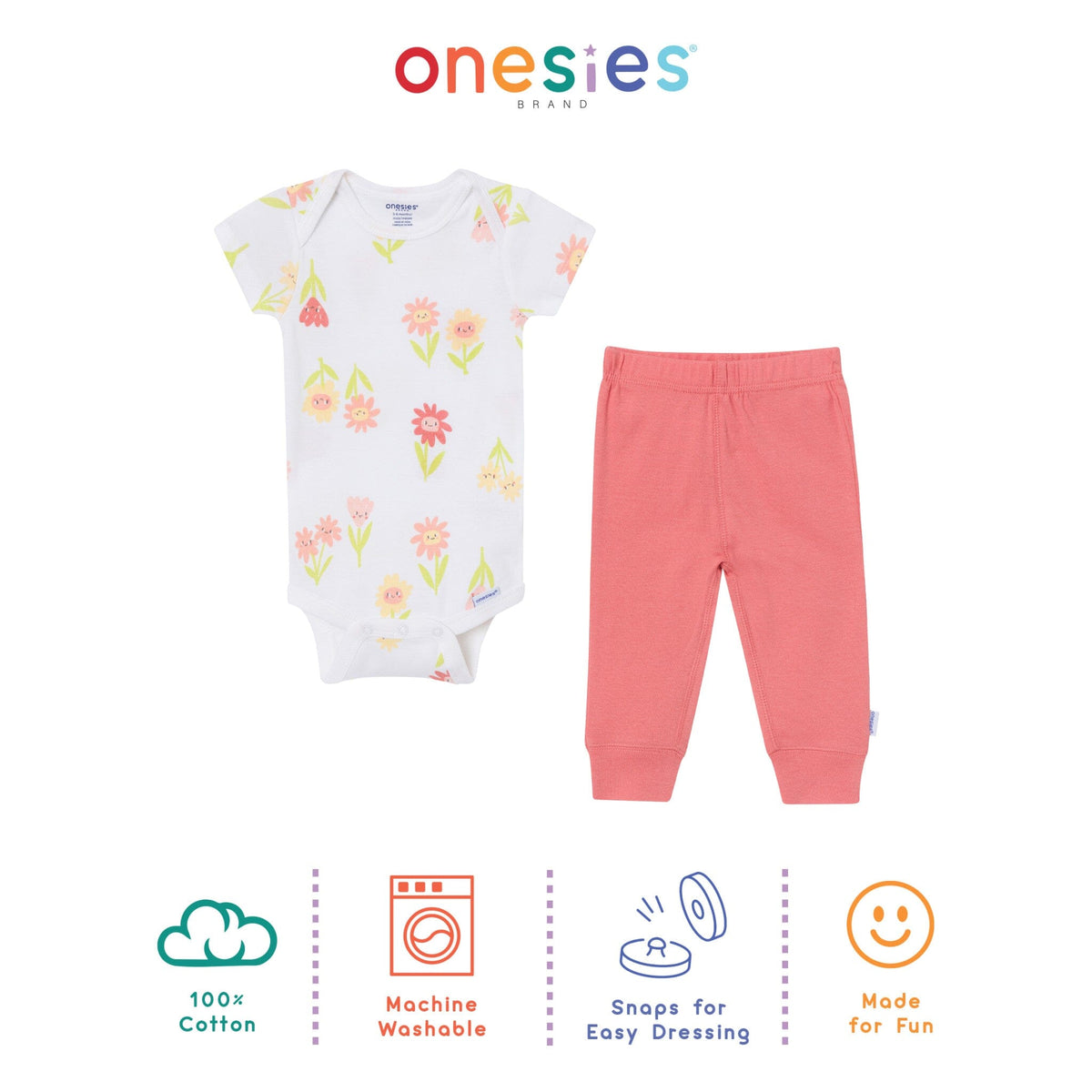 6-Piece Baby Girls Daisy Bodysuit & Active Pant Set Outfits & Sets Gerber® 