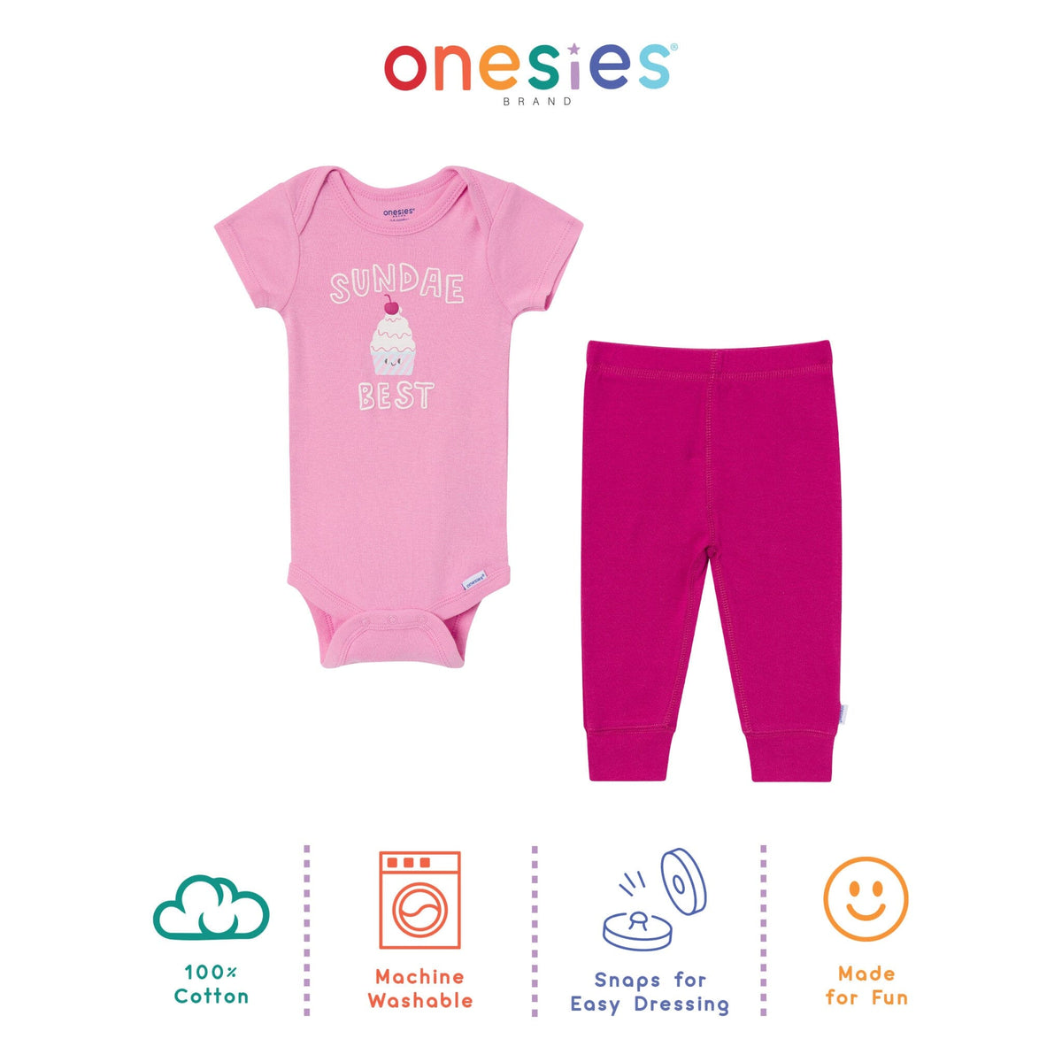 6-Piece Baby Girls Sweet Treats Bodysuit & Active Pant Set Outfits & Sets Gerber® 