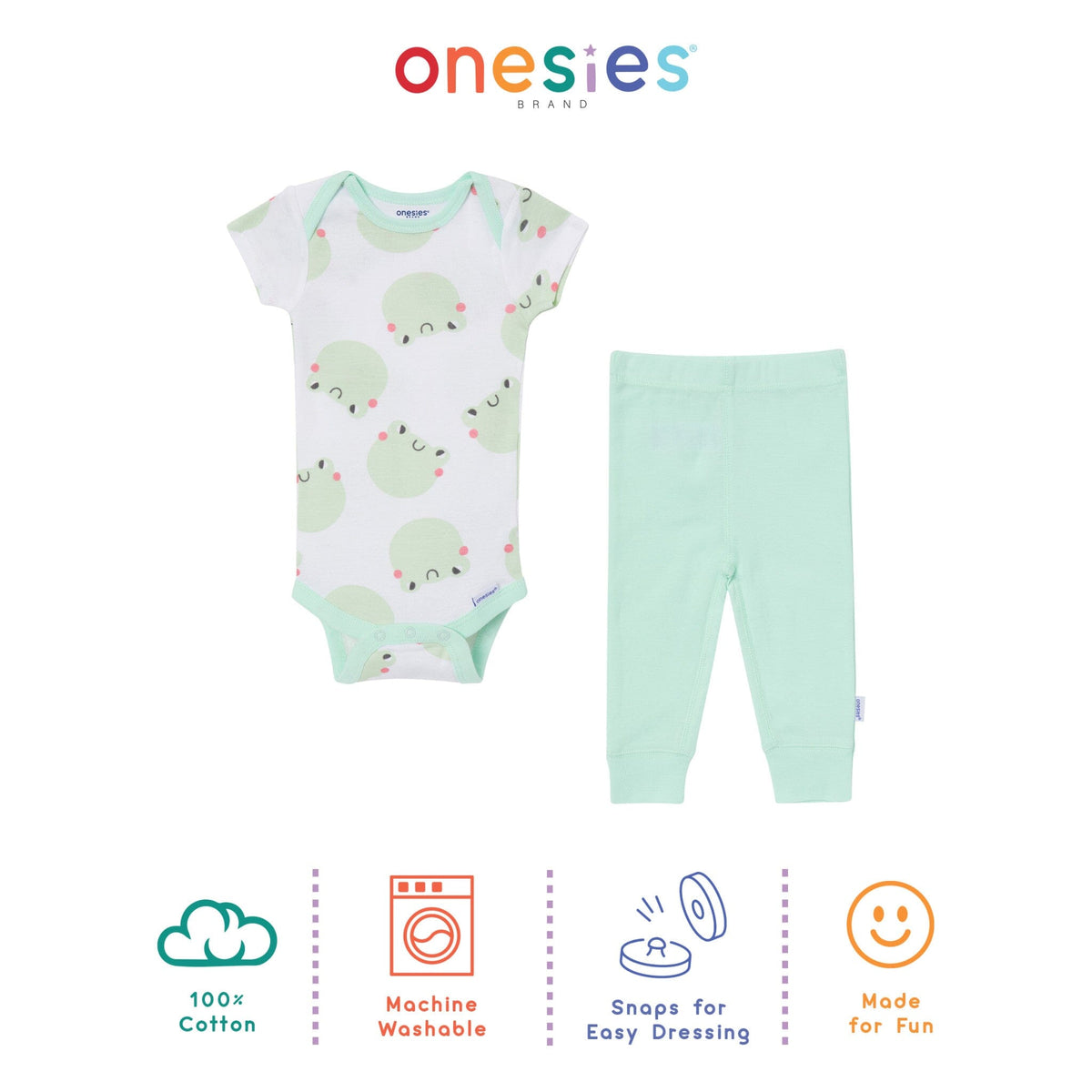 6-Piece Baby Neutral Frogs Bodysuit & Active Pant Set Outfits & Sets Gerber® 