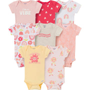 8-Pack Baby Girls Flowre Power Onesies Brand Bodysuits Onesies Bodysuits Gerber® 