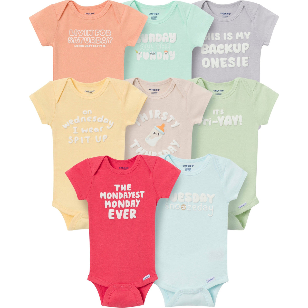 8-Pack Baby Neutral Quotes Onesies Brand Bodysuits Onesies Bodysuits Gerber® 
