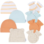 8-Piece Baby Neutral Orange Cap & Mitten Set Accessories Gerber® 