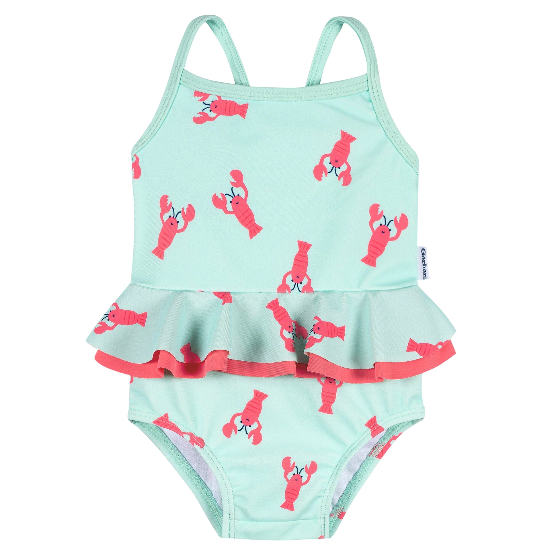 Baby & Toddler Girls UPF 50+ Lobsters One-Piece Swimsuit swimwear Gerber® 