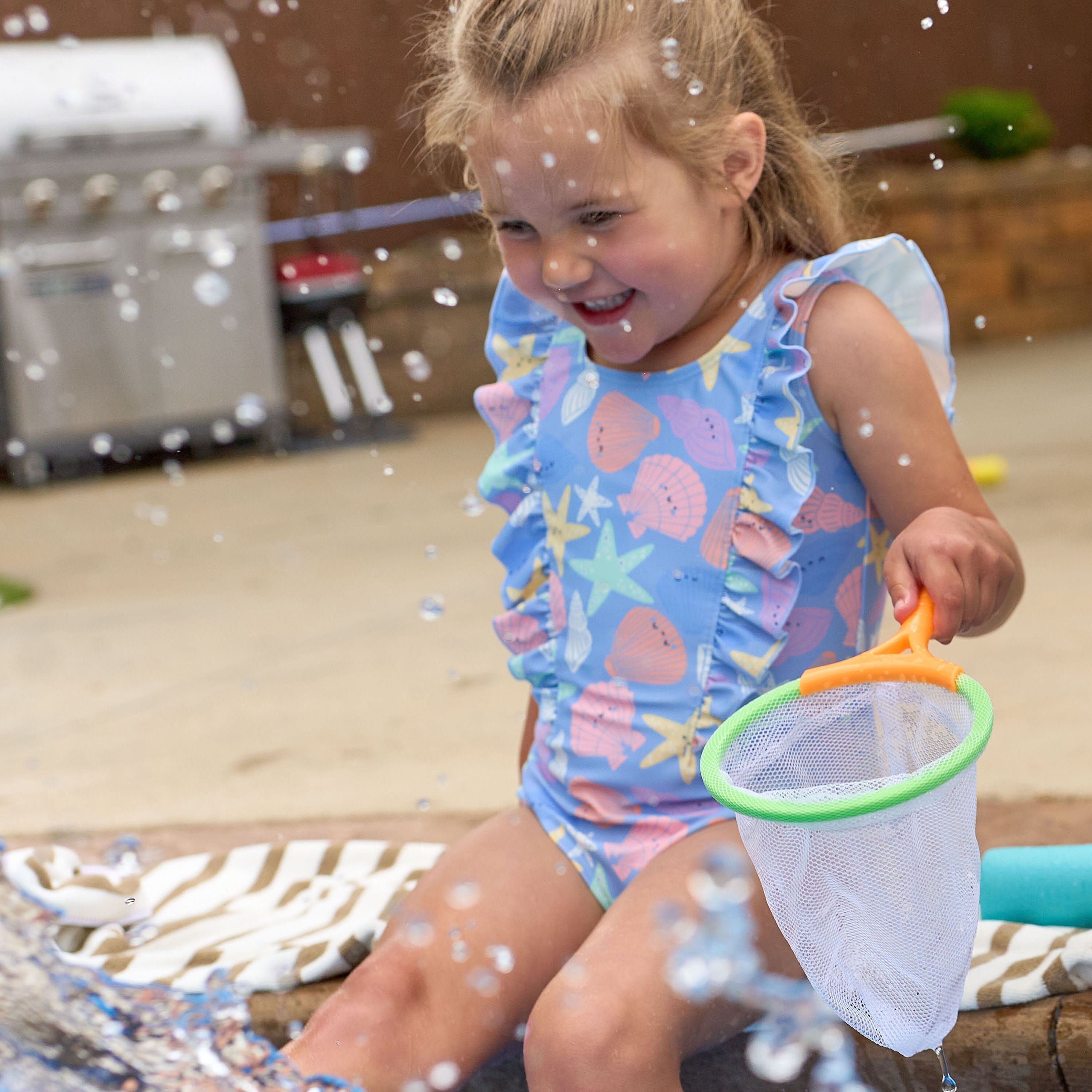 Baby & Toddler Girls UPF 50+ Seashells One-Piece Swimsuit swimwear Gerber® 
