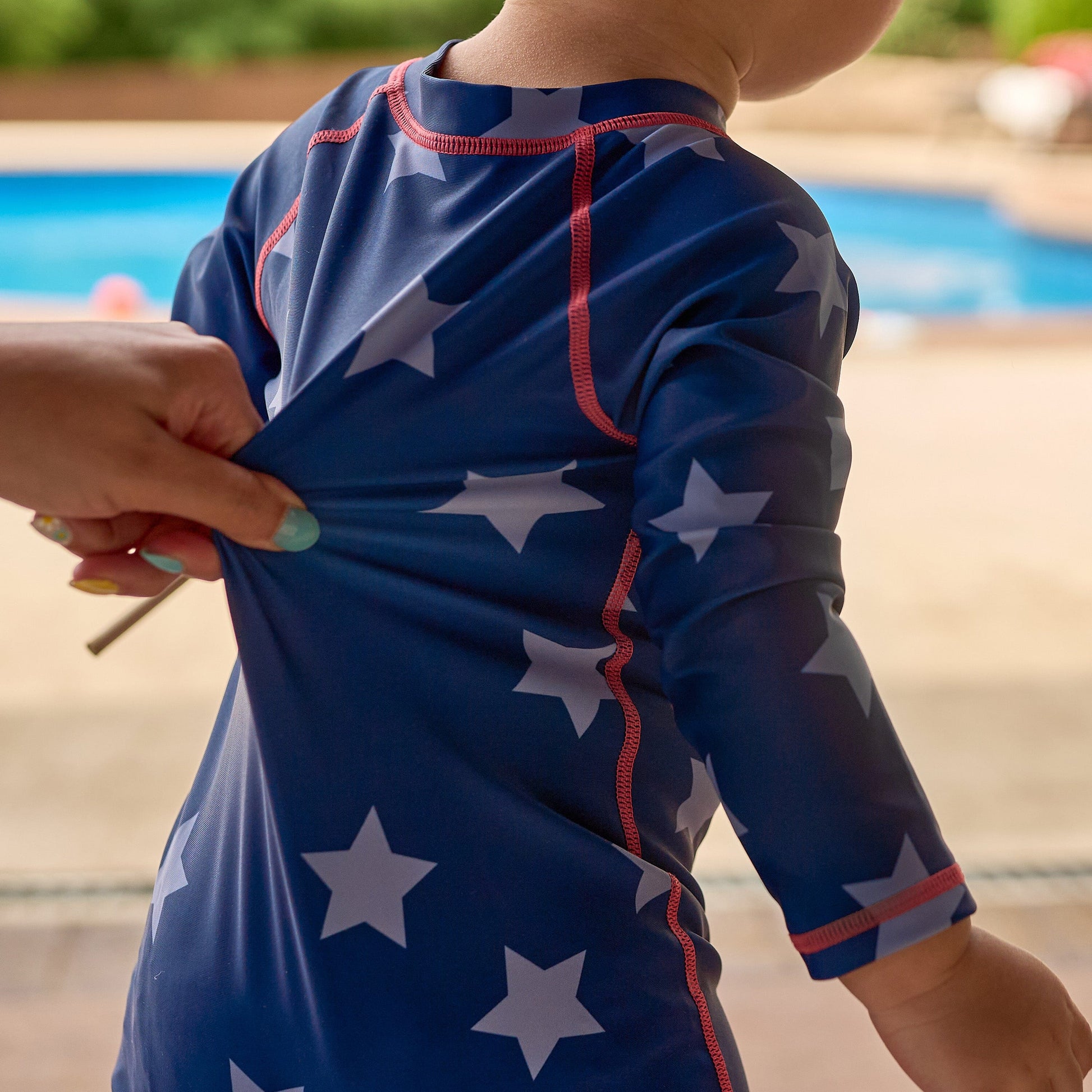 Baby Boys UPF 50+ Blue Stars Long Sleeve Rash Guard swimwear Gerber® 