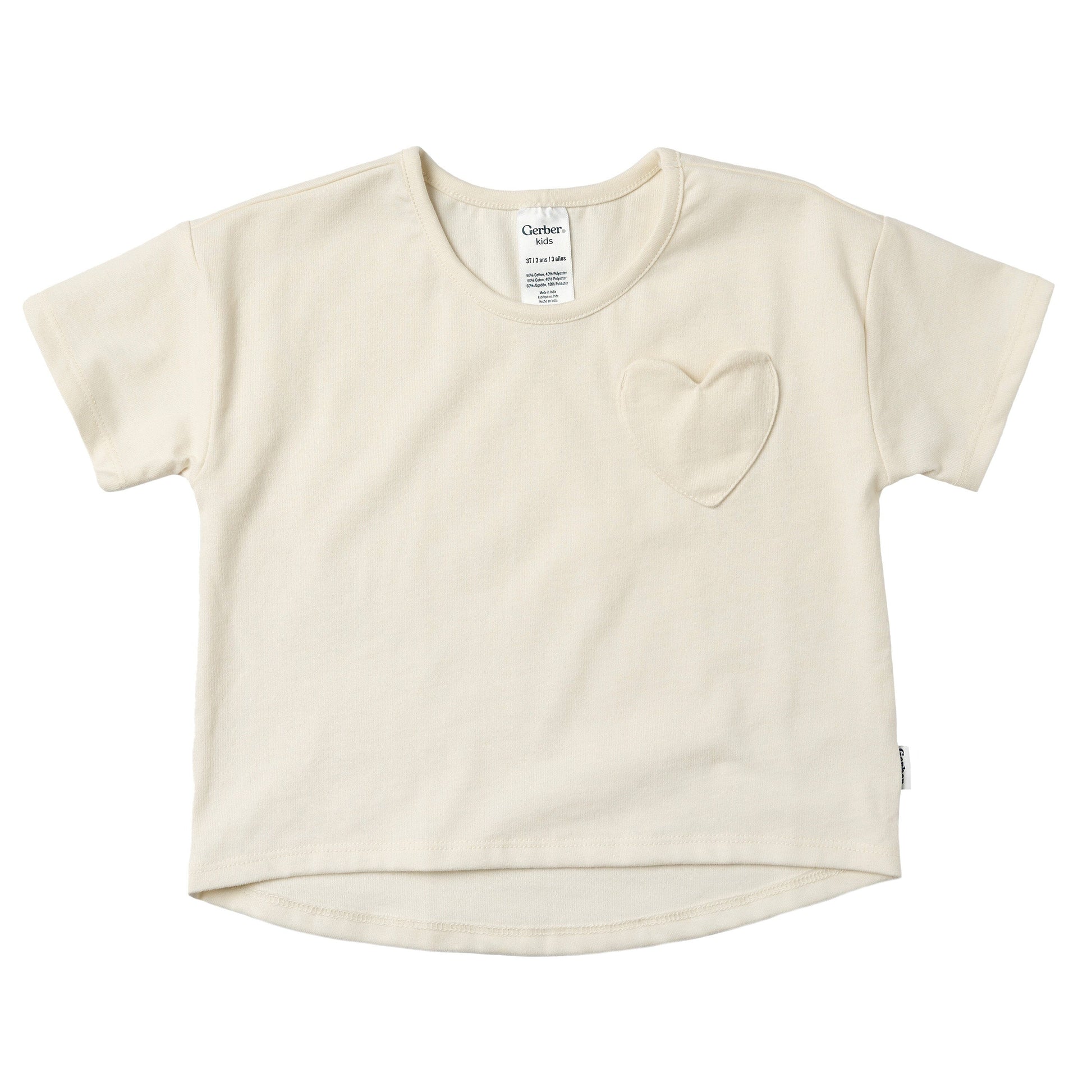 3-Pack Baby & Toddler Girls Ivory, Black, and Pink Short Sleeve Shirts tops Gerber® 