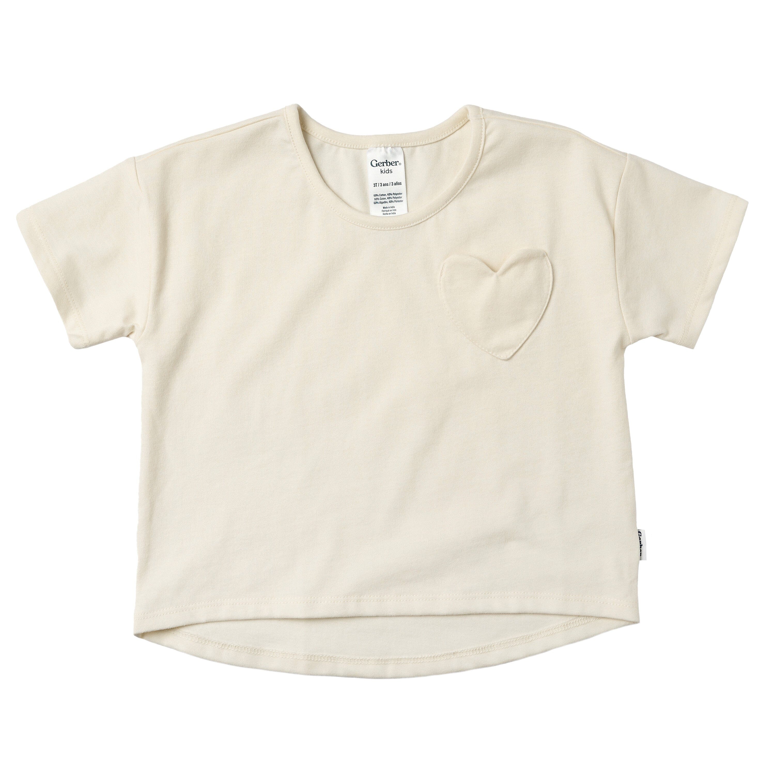 3-Pack Baby & Toddler Girls Ivory, Black, and Pink Short Sleeve Shirts tops Gerber® 