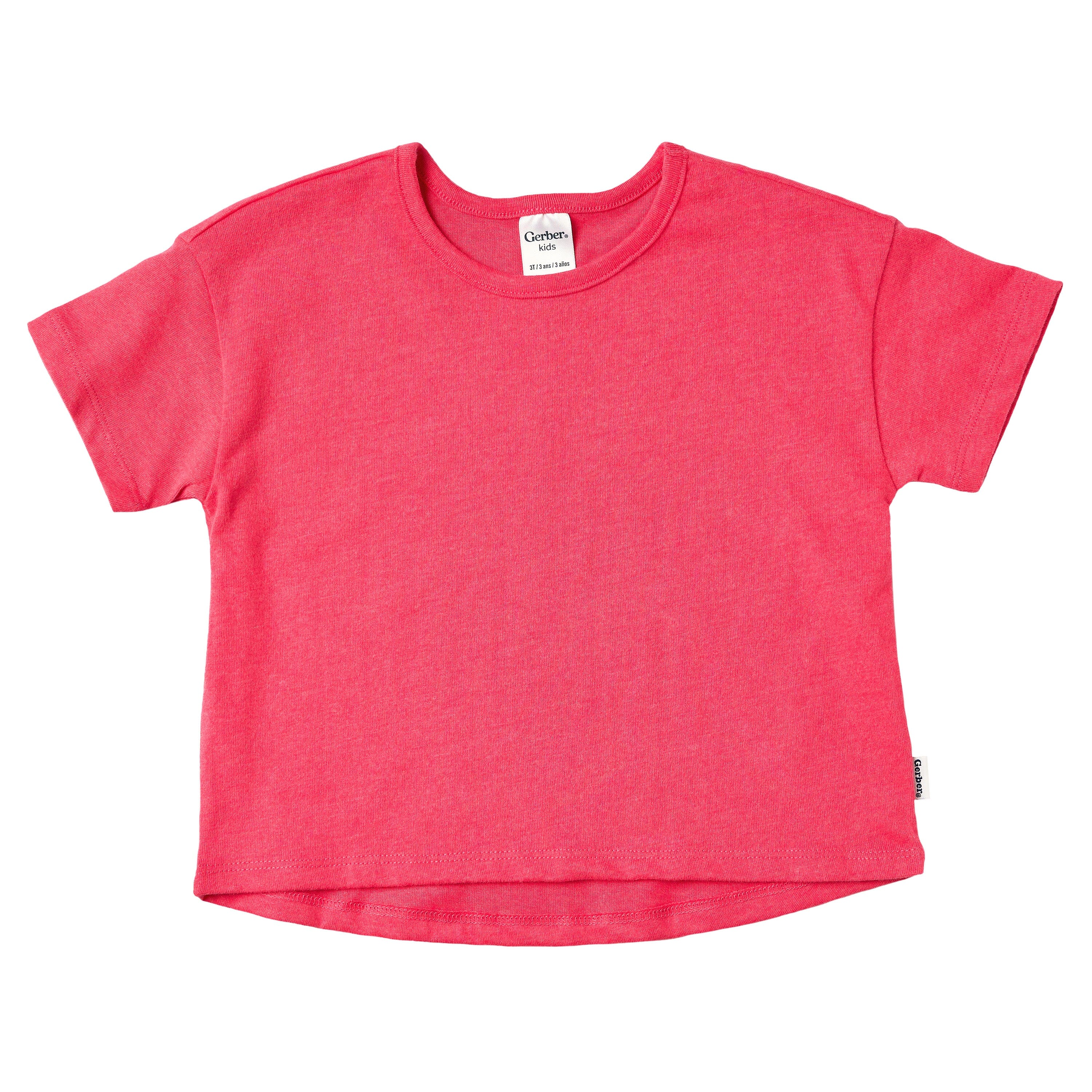 3-Pack Baby & Toddler Girls Ivory, Black, and Pink Short Sleeve Shirts tops Gerber® 