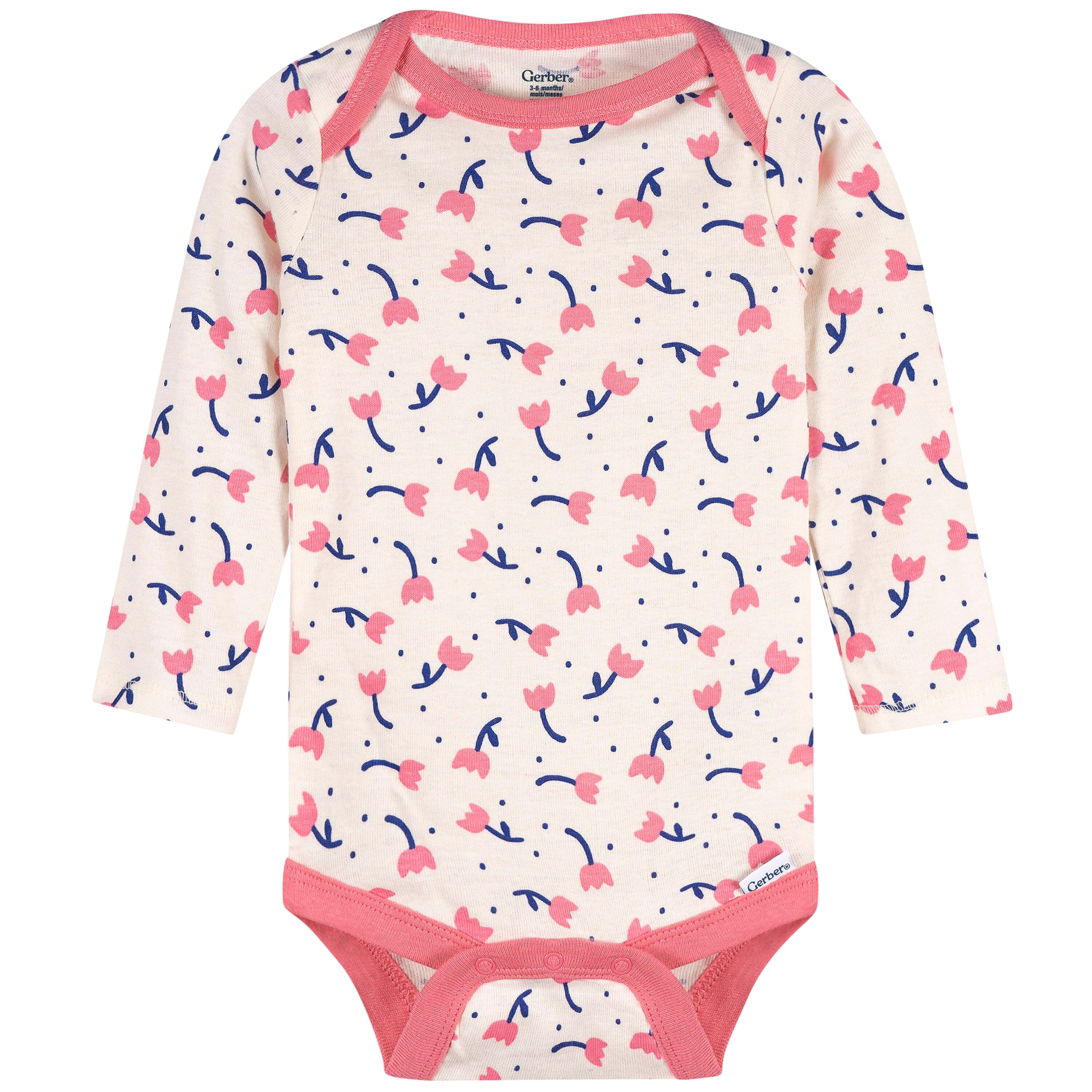 4-Pack Baby Girls Hearts & Dreams Long Sleeve Onesies® Bodysuits and Sleep 'N Play outfits Gerber® 