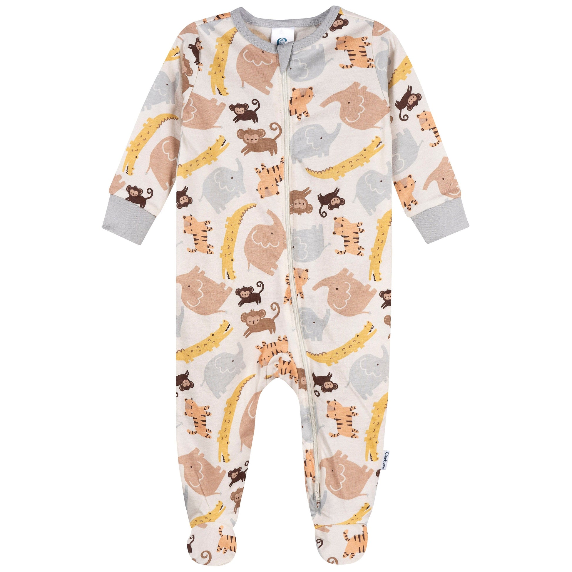 4-Pack Baby Neutral Safari Smiles Onesies® Bodysuits and Sleep 'N Play outfits Gerber® 