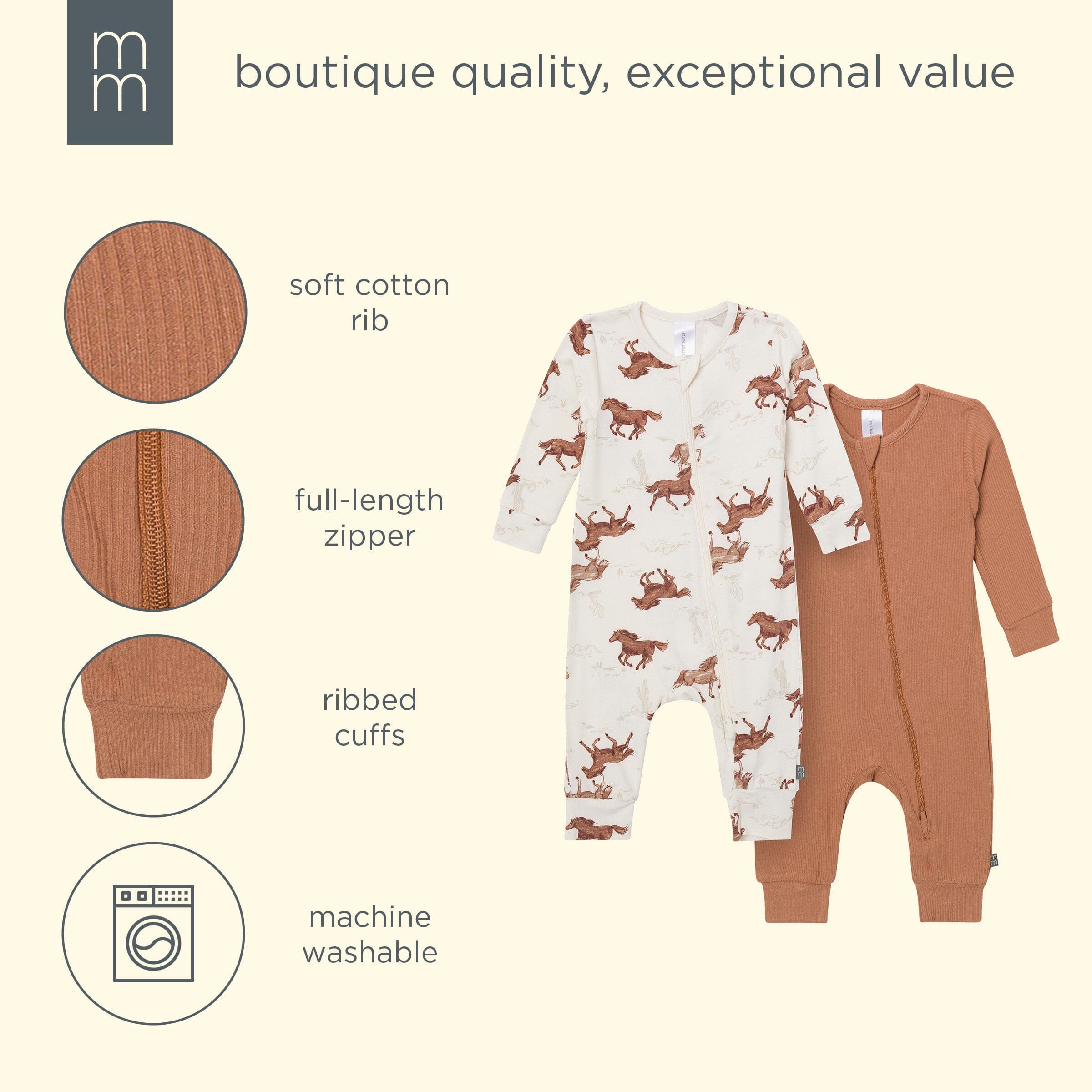 2-Pack Baby Boys Wild Horses Viscose Snug Fit Footless Pajamas sleepwear modern moments™ by Gerber® 