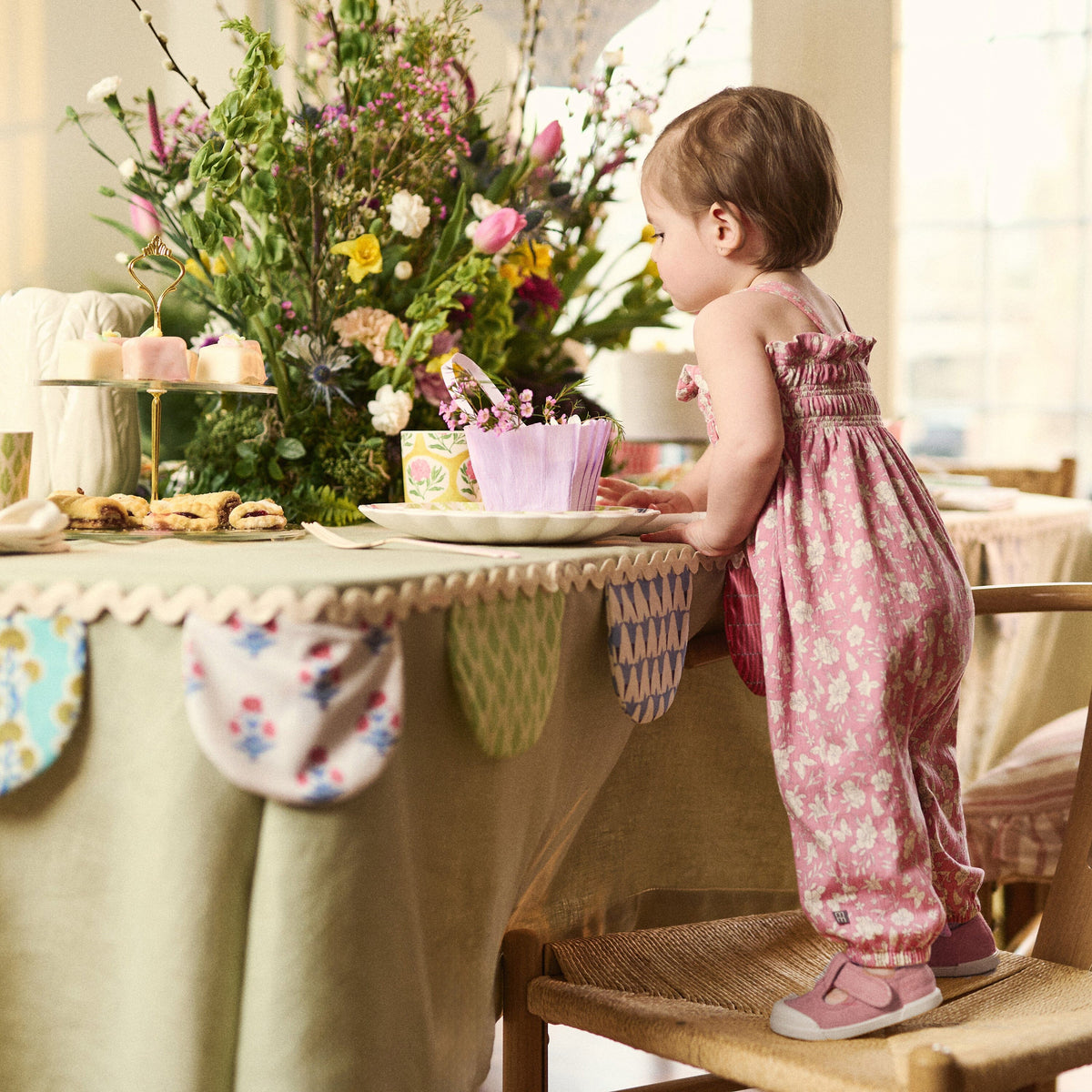 Baby Girls Pink Flower Long Leg Romper rompers modern moments™ by Gerber® 