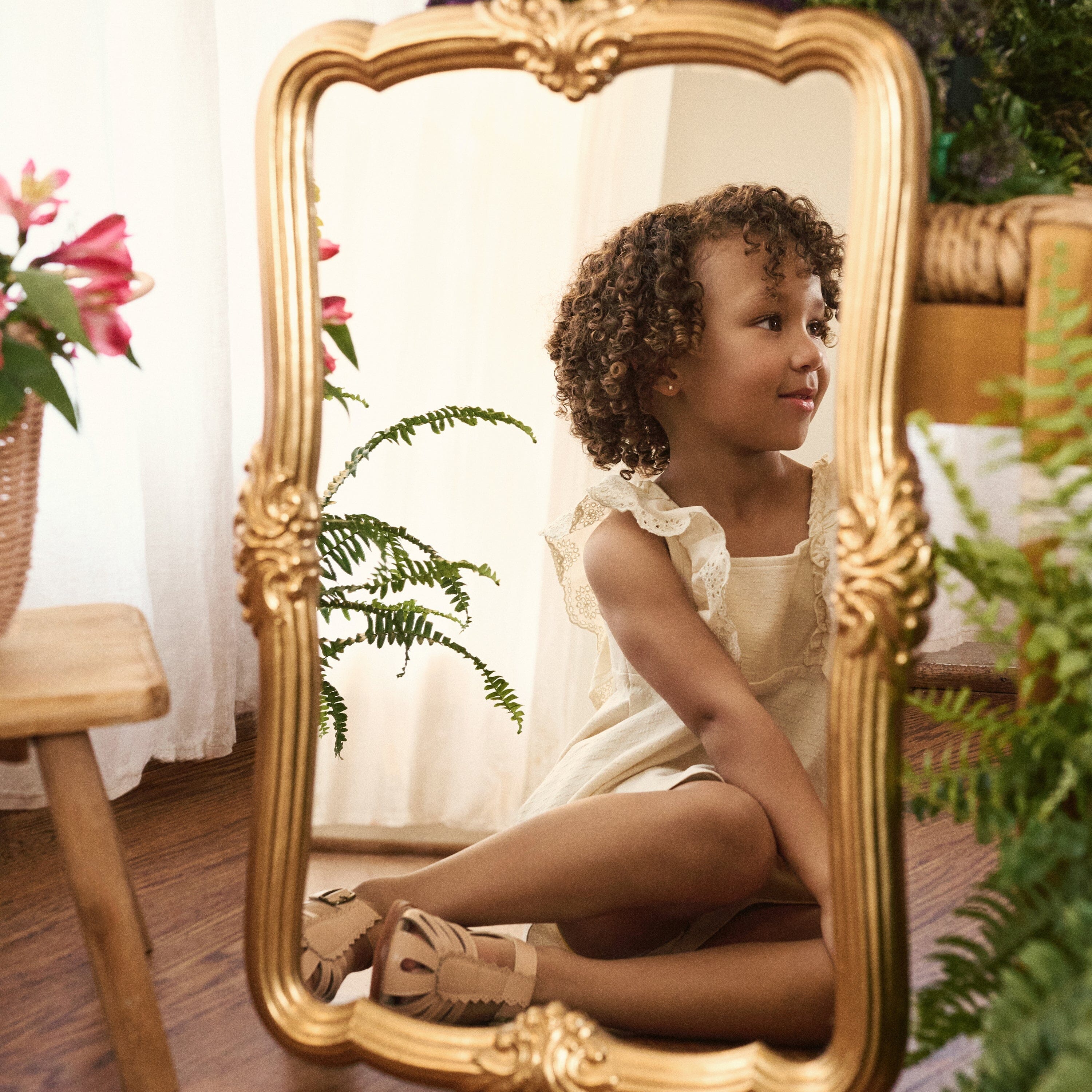 2-Piece Girls Off White Eyelet Top and Shorts Set outfits modern moments™ by Gerber® 