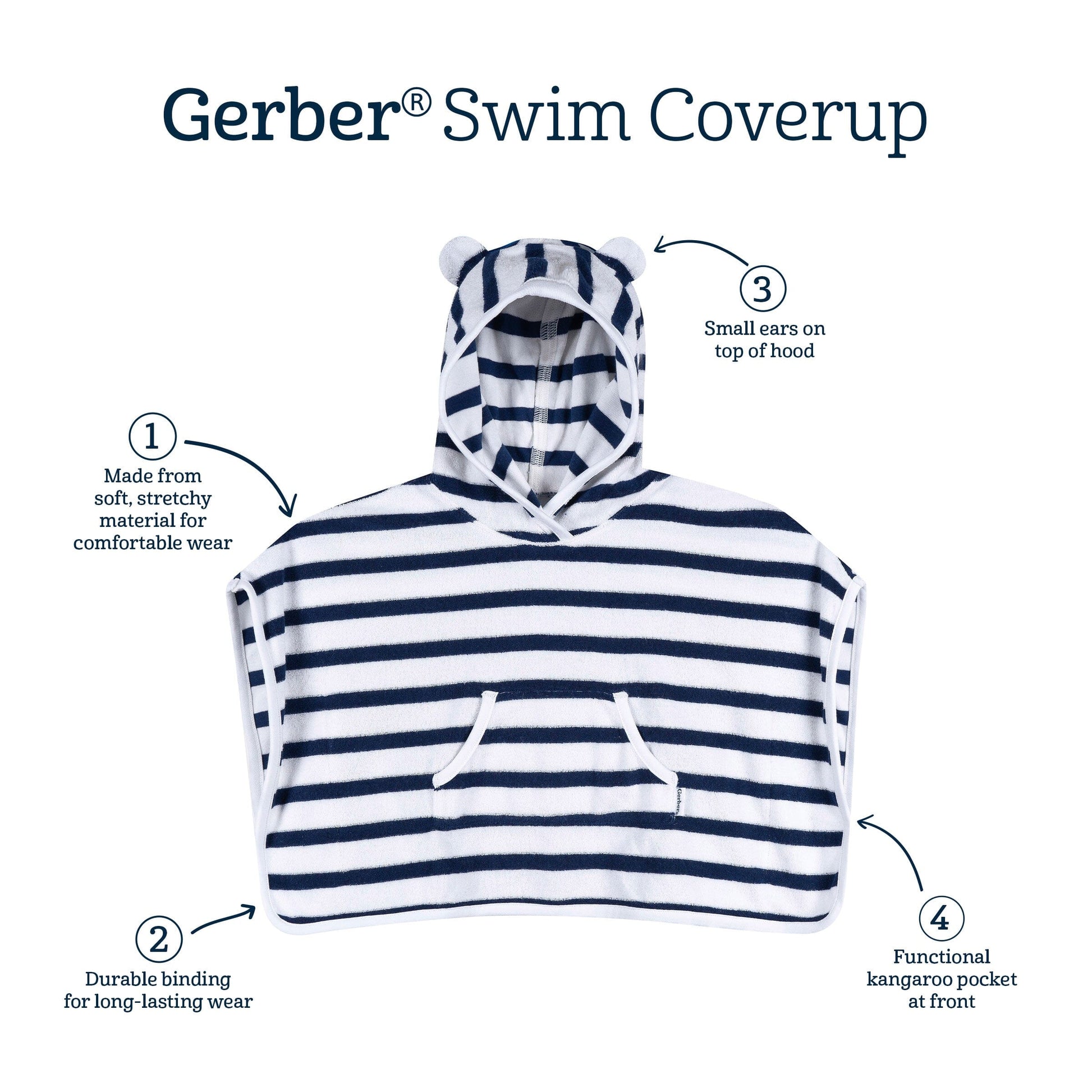 Baby Boys Navy Swim Coverup swimwear Gerber® 