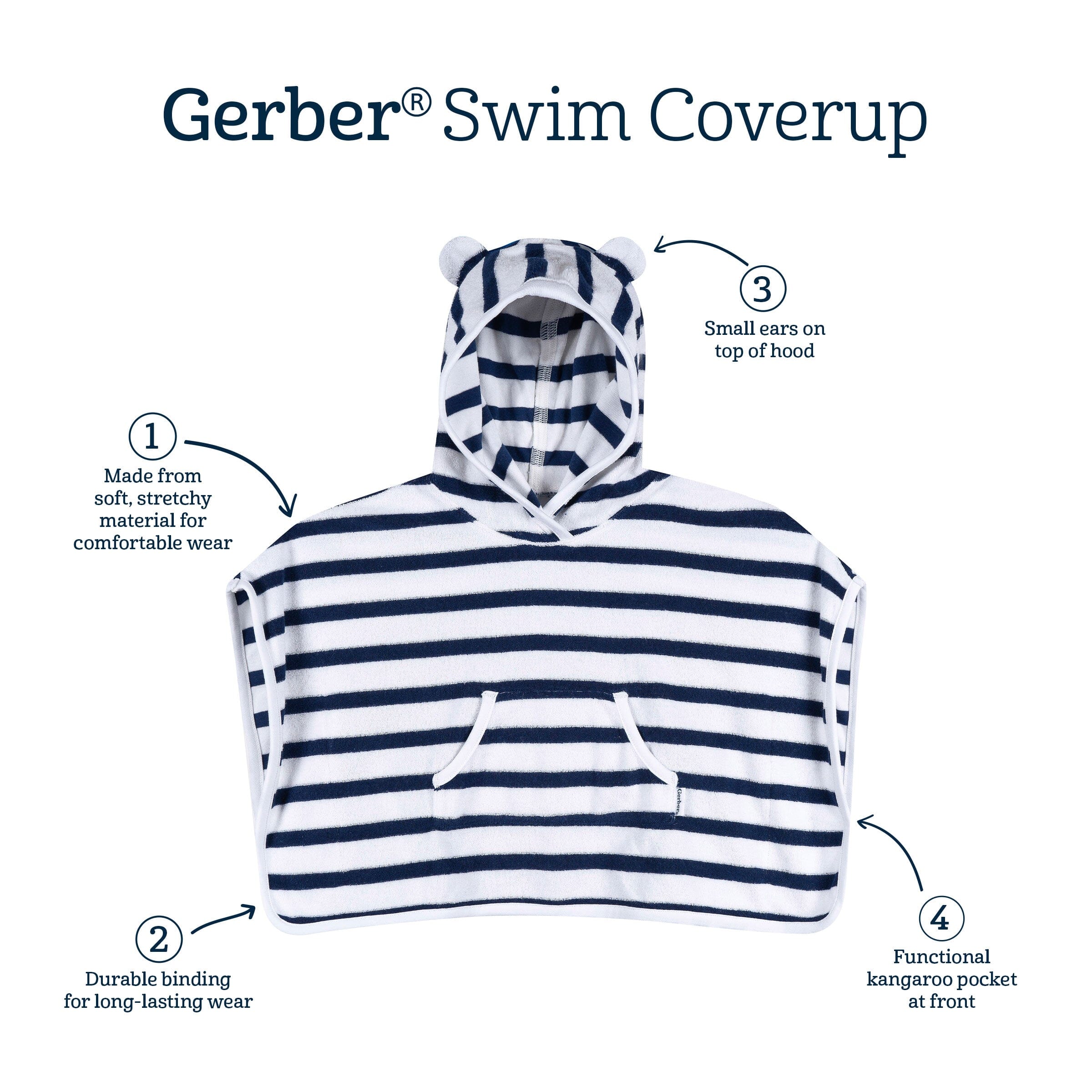 Baby Boys Navy Swim Coverup swimwear Gerber® 