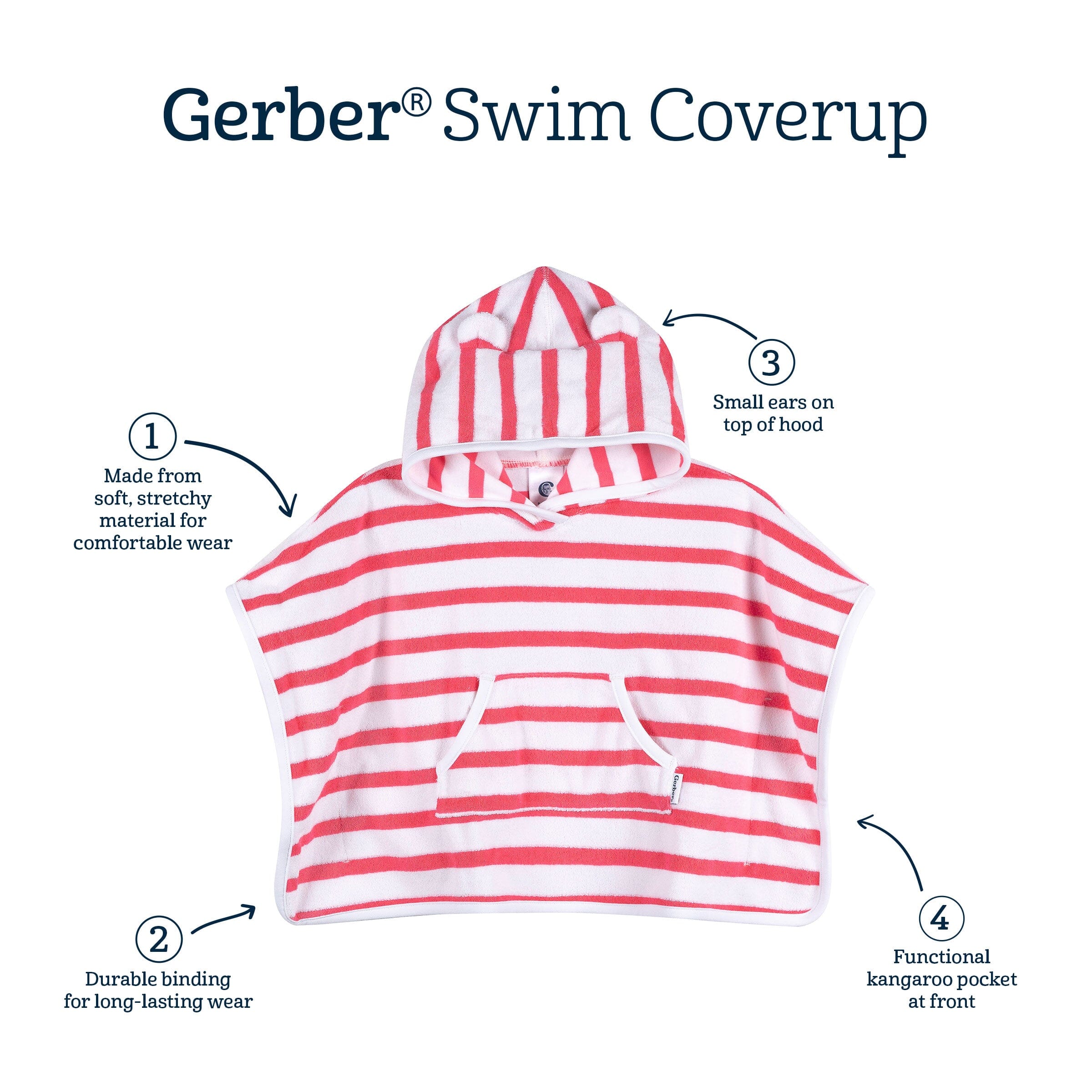 Baby Girls Pink Swim Coverup swimwear Gerber® 