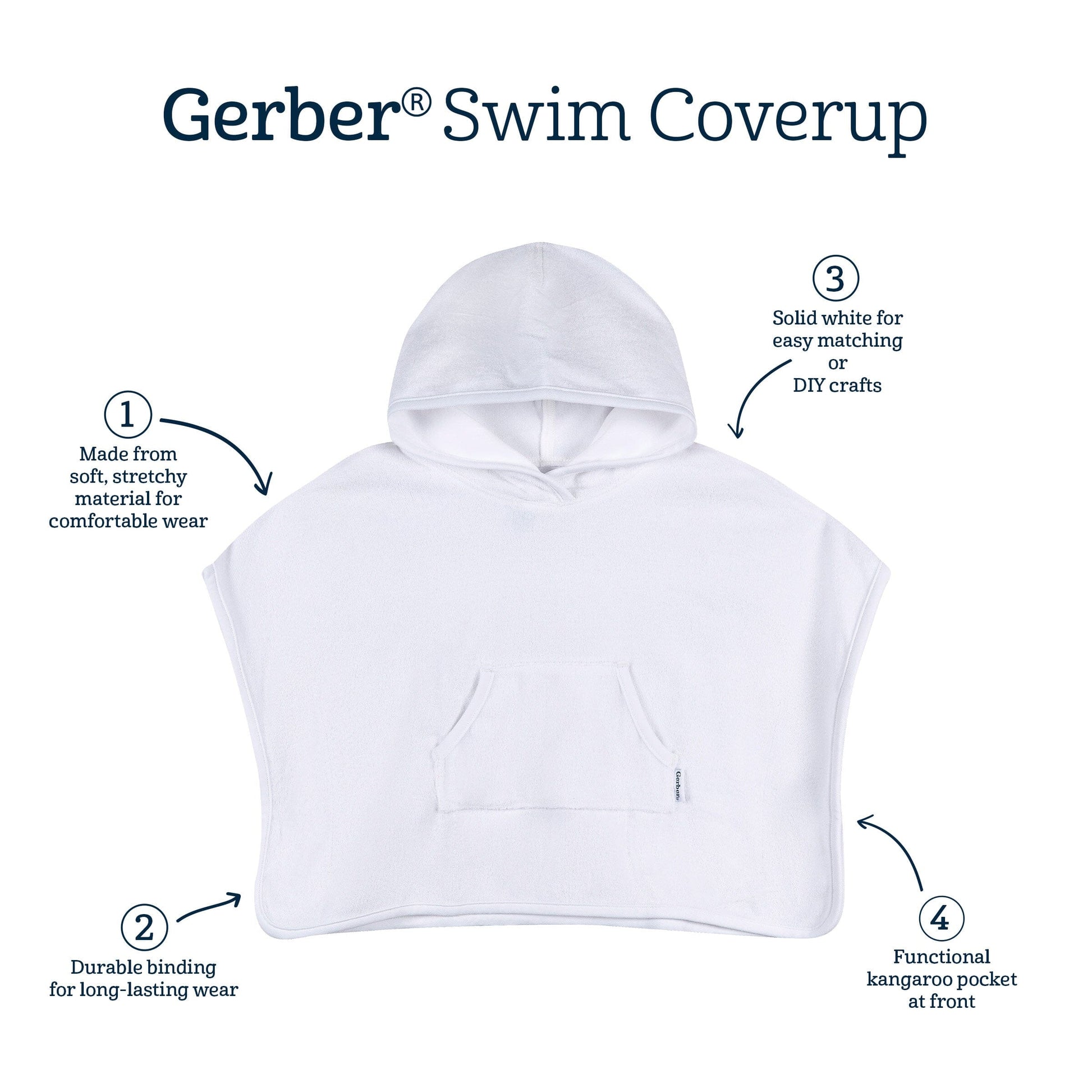 Baby Neutral White Swim Coverup swimwear Gerber® 