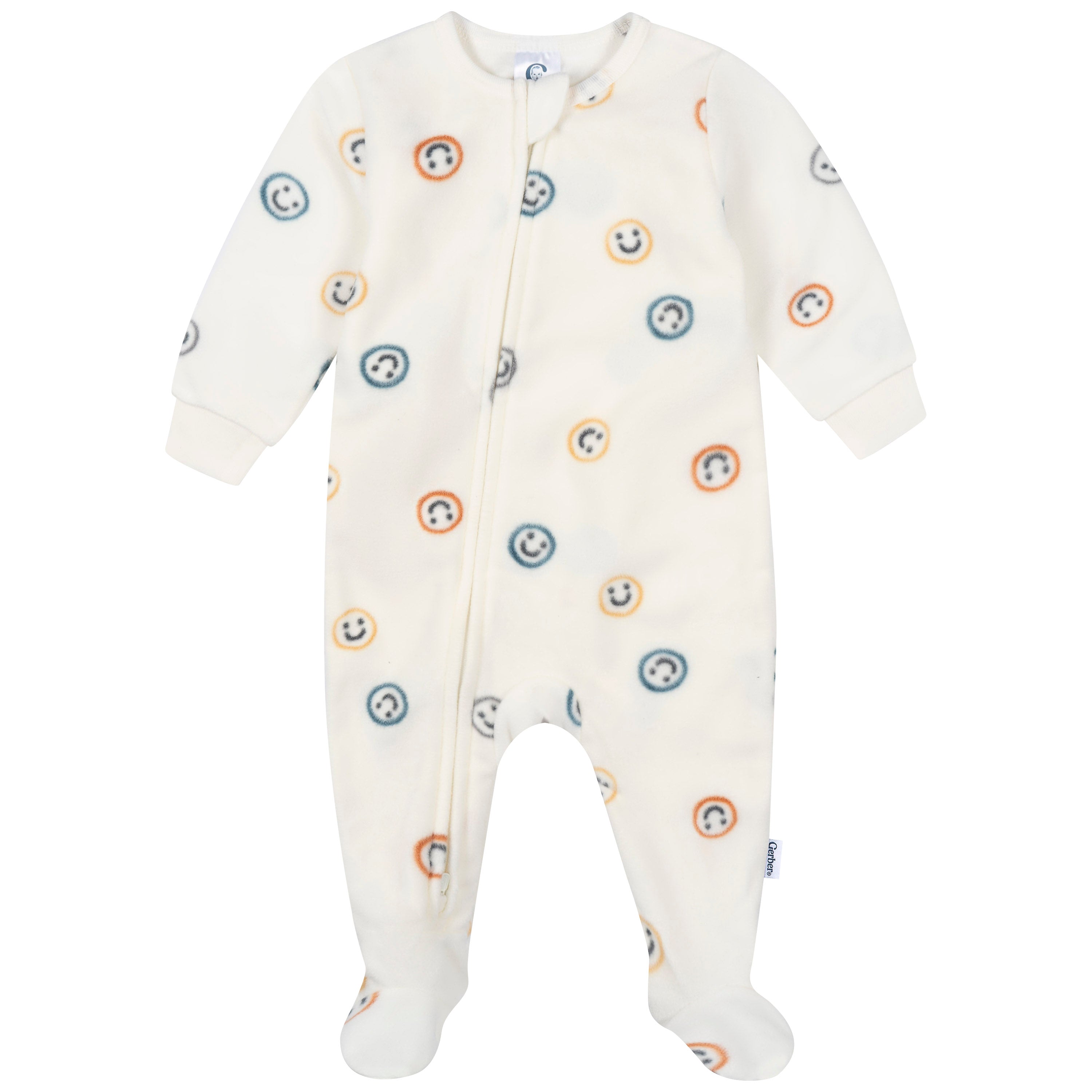 Baby & Toddler Boys Smileys Footed Fleece Pajamas
