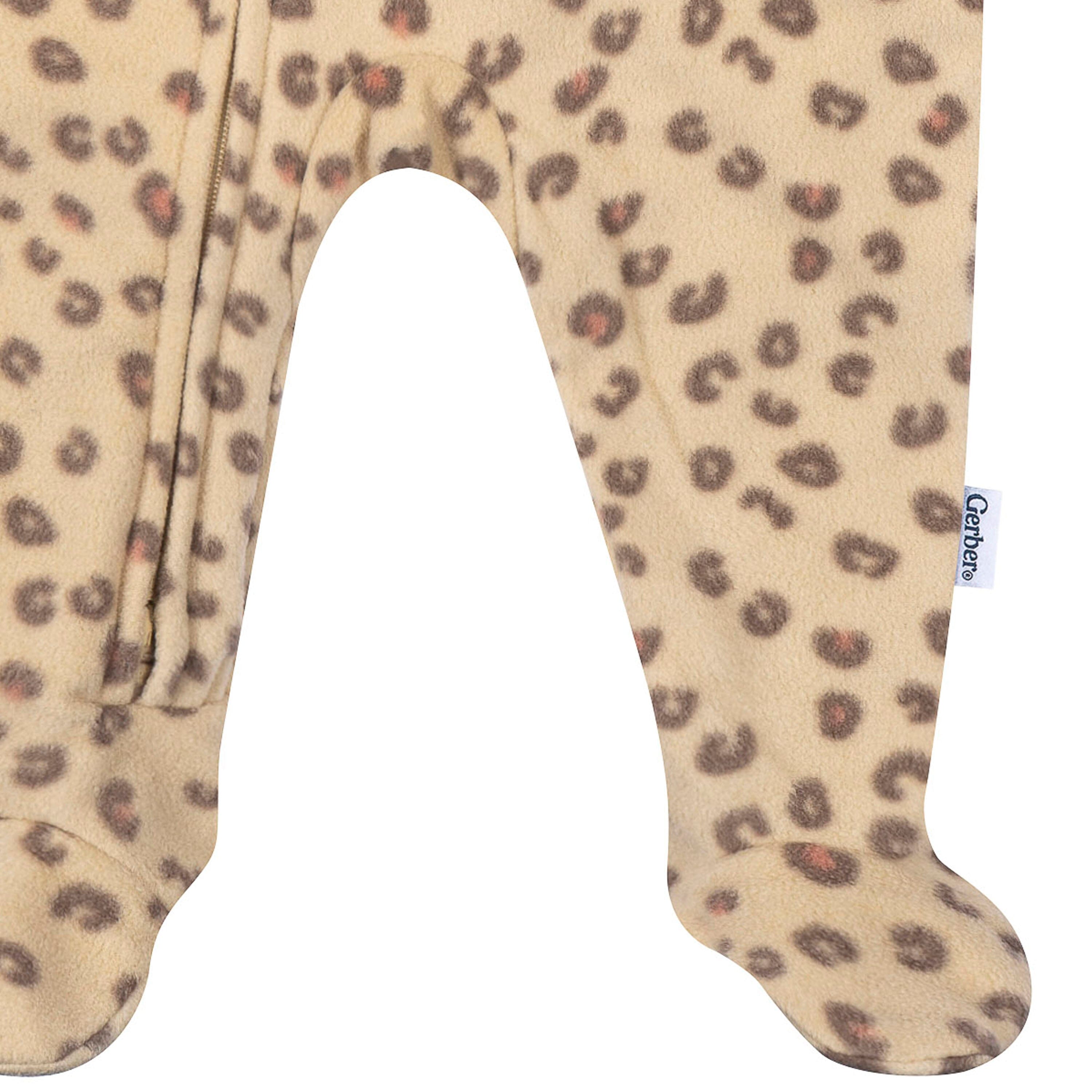 Baby & Toddler Girls Leopard Footed Fleece Pajamas sleepwear Gerber® 